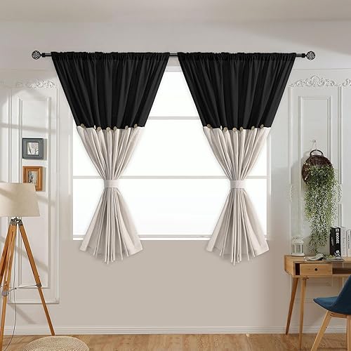 Miniatura 6 de Cortinas de lino de algodón, cortinas de botón (dos paneles) plisadas naturales, panel de cortina de lino con botones para ventana de dormitorio y