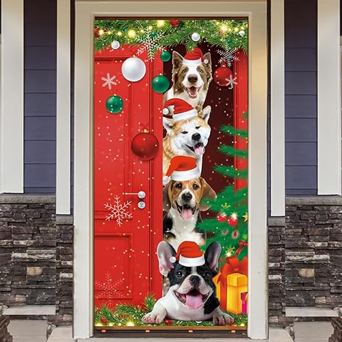 Pancartas de Navidad con texto en inglés Merry Christmas para la puerta delantera, cartel de bienvenida para la decoración de la puerta delantera de