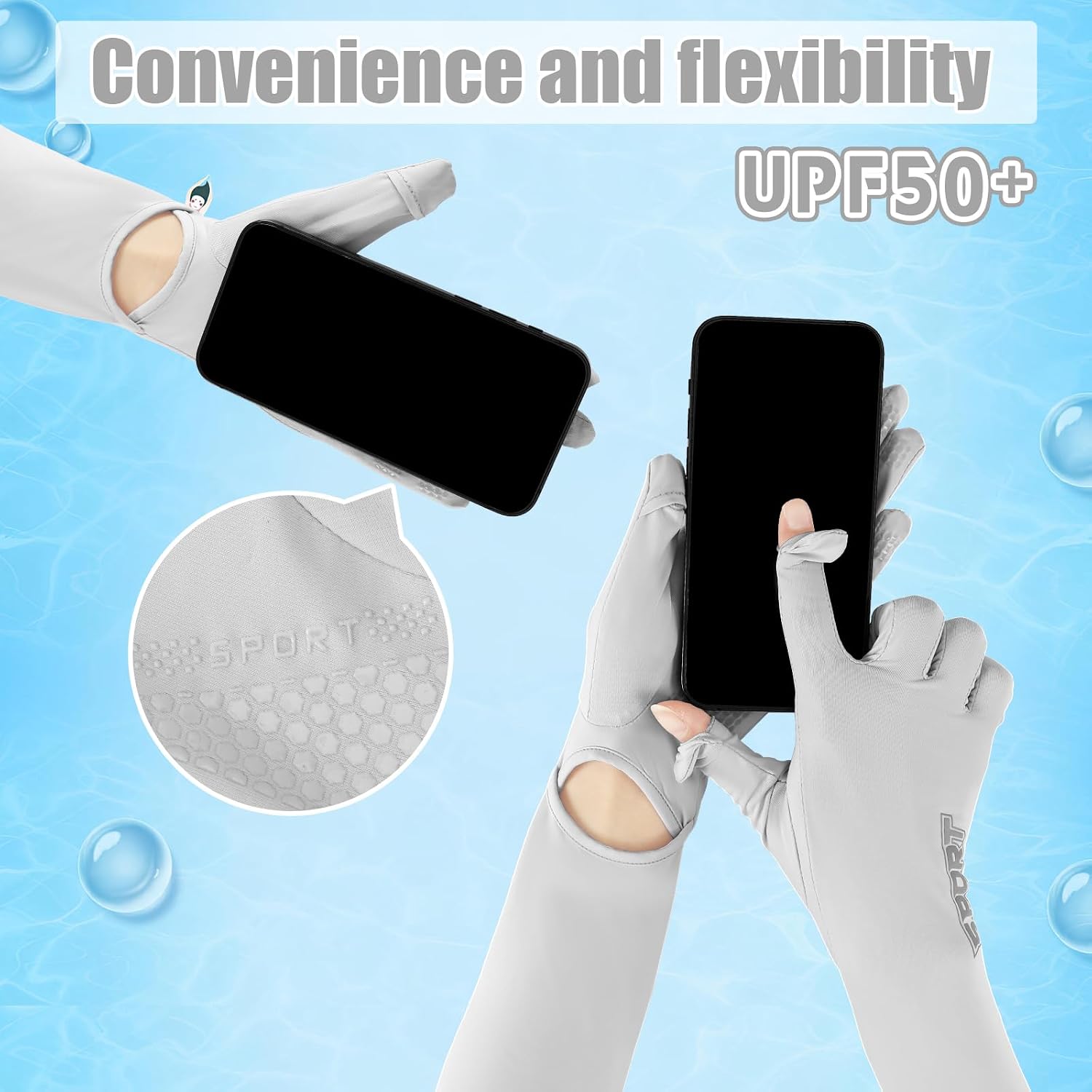 3 Pairs UV Long Sun Gloves Women Touchscreen Driving Arm Gloves | Full Finger Protective, UPF 50+ for Outdoor Sports Cycling