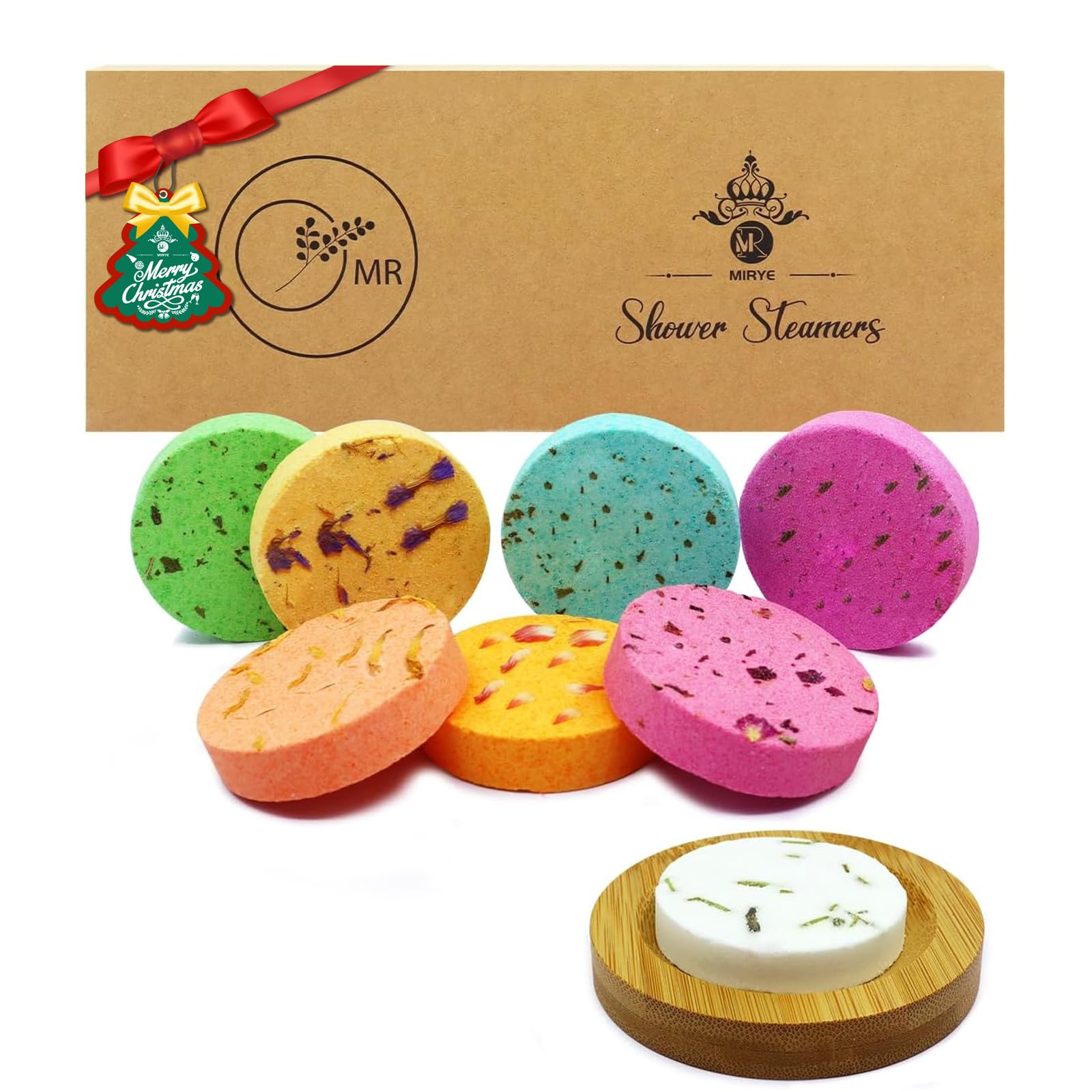 Shower Steamers Aromatherapy - 8 Pack Organic Shower Bombs with Natural Essential Oil, Self Care and Stress Relief Birthday/Home Spa/Christmas Stocking Stuffers/White Elephant Gifts for Women