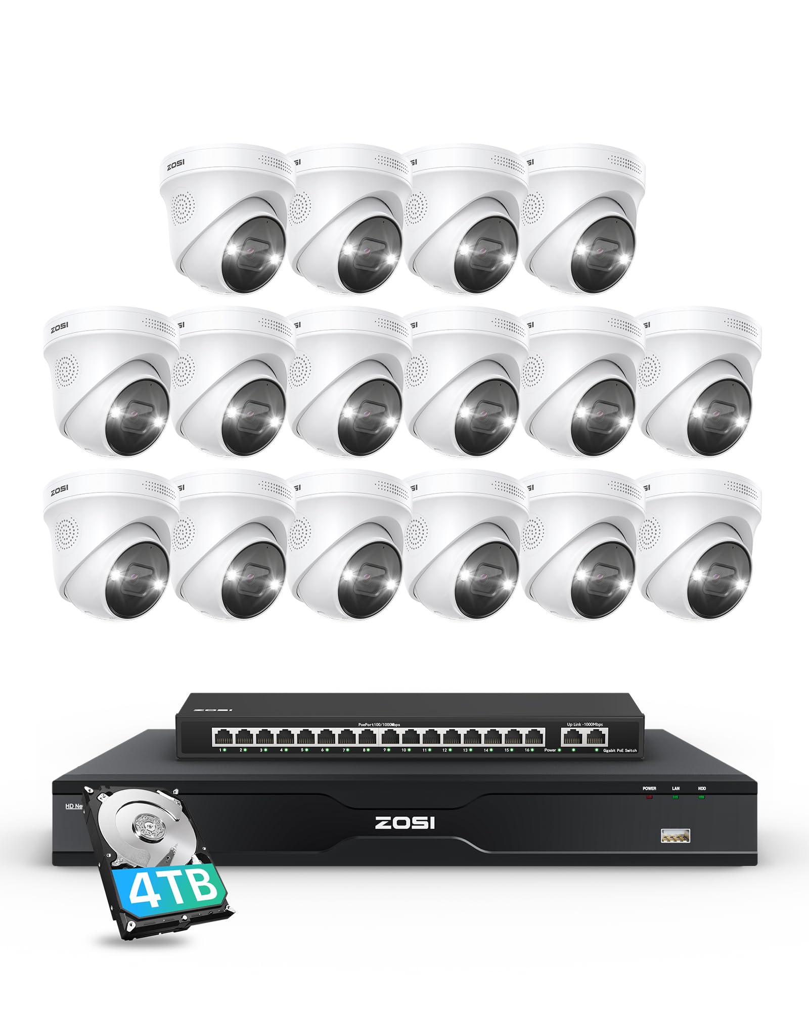 かめぞう Amazon.com: ZOSI 32CH 4K PoE Security Camera System, Face Person