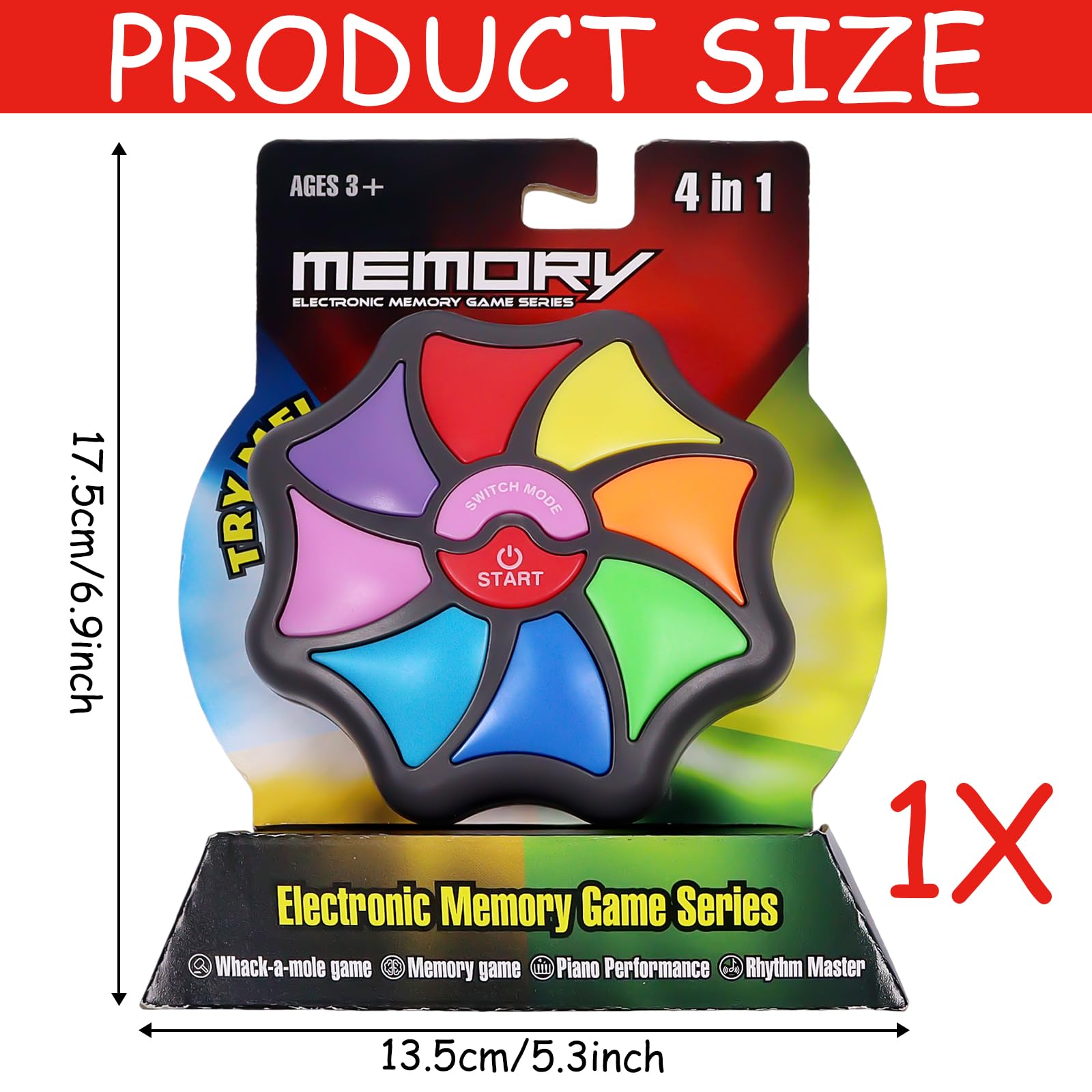 Juego de entrenamiento de memoria, juego de memoria electrónica para niños, juego de reacción multijugador con luces y sonidos, para entrenar el cerebro y las reacciones de los dedos, regalos para