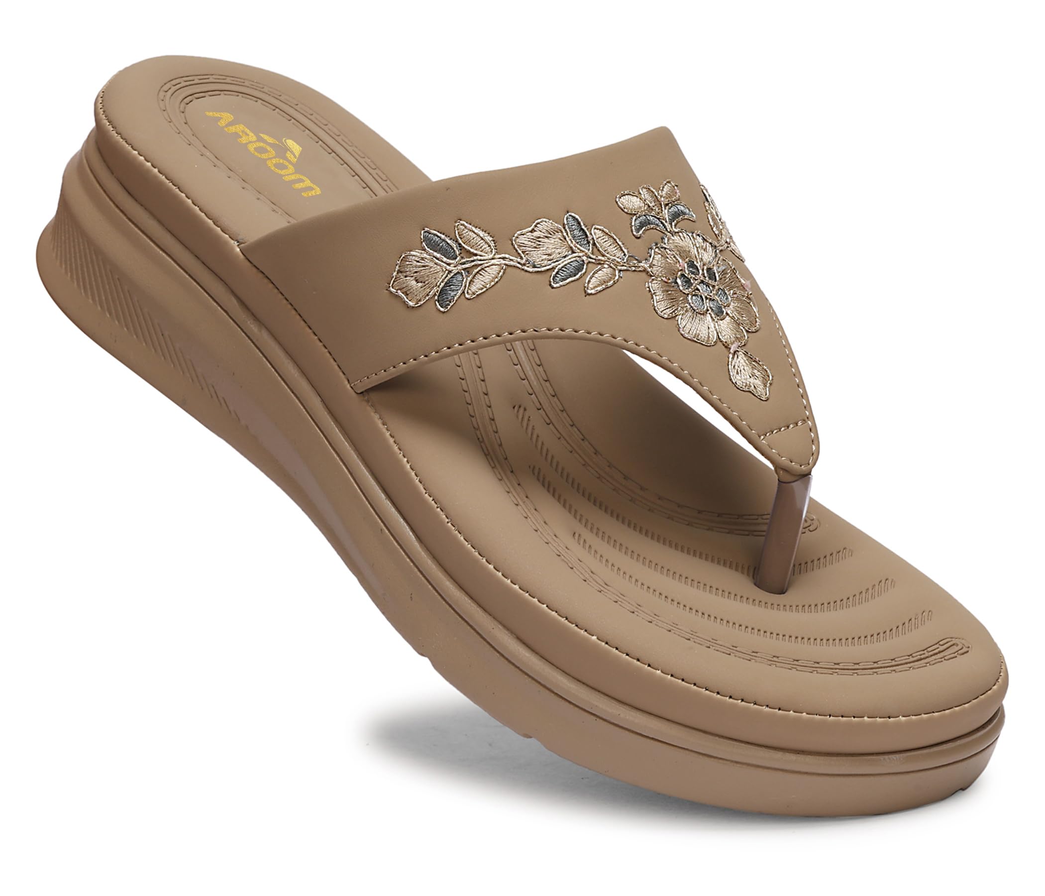 aroom Women Wedge Heels Thong Sandals | Available in Open Toe & Toe Separator Style-picture-0