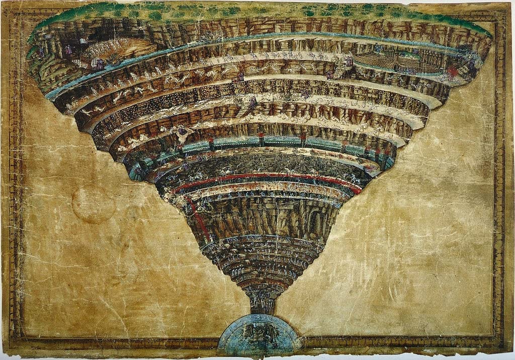 Illustration Divine Comédie Botticelli 60x90 | Déco Salon Chic