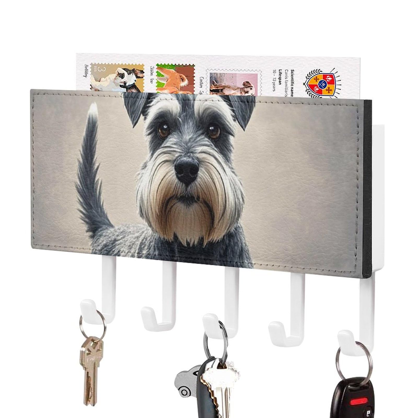 Rangement clés mural Schnauzer suspendre crochet mural entrée décoration rustique