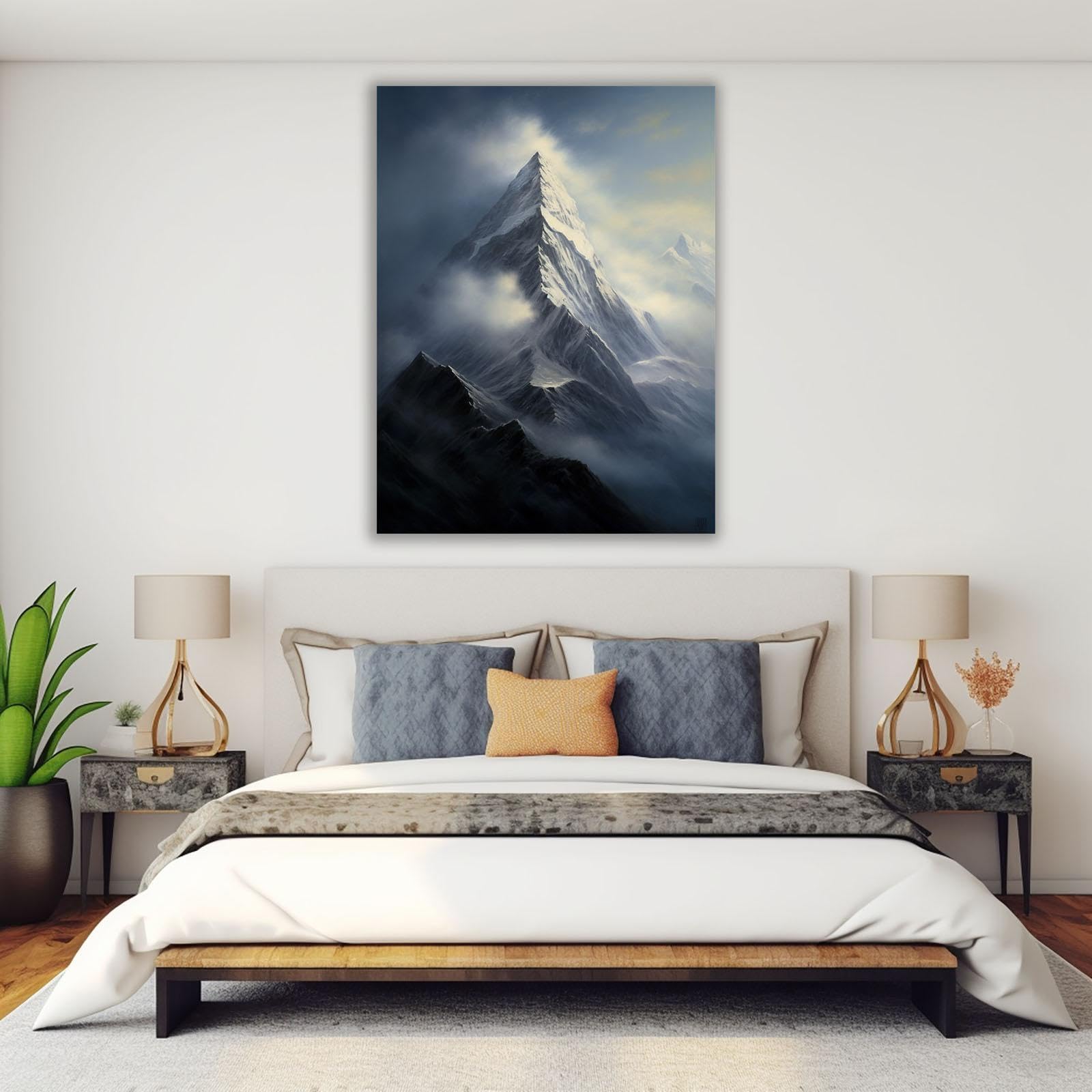 Amazon.co.jp: HERMYNEE ウォールアート 装飾パネル, 高山の自然風景
