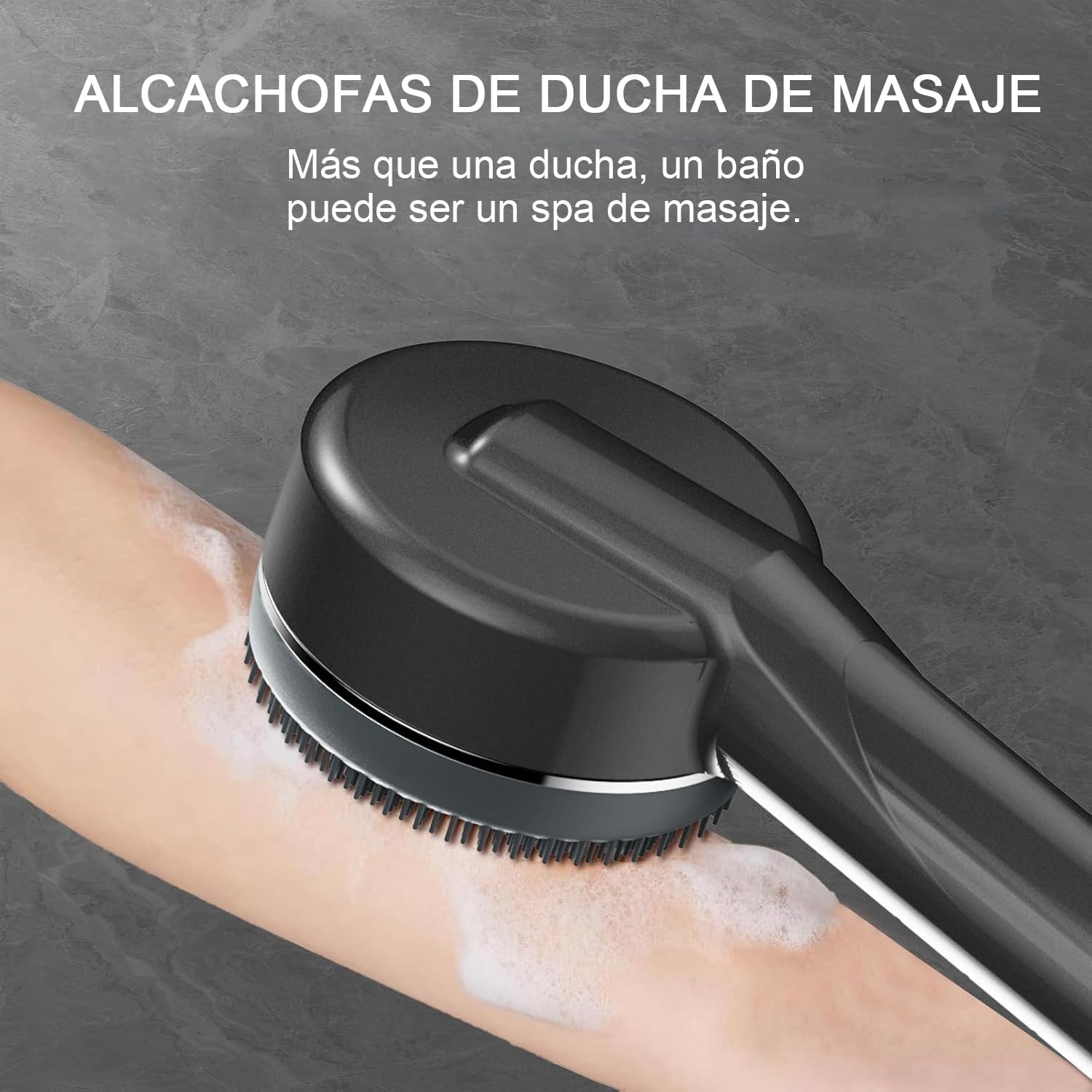 Alcachofa de Ducha con Filtro de 15 Pasos, Alcachofa Ducha Antical con Manguera de 1.5M, Filtro Ducha 3 +1 Modos de Rociado filtro y botón de OFF/ON, Ideal para Aguas Duras y Limpieza del Baño Gris — view 6
