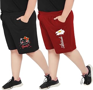 Elite Soul Womens Plus Size Bermuda Shorts with Graphic Print ? Pack of 2 | Cotton, Regular Fit with Pockets | XL, 2XL, 3X... Price In India
