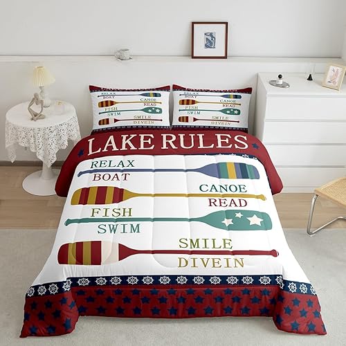 Miniatura 2 de Erosebridal Juego de edredón para niños y niñas, juego de ropa de cama con diseño de rayas de remo colorido, juego de edredón con estrellas de remo