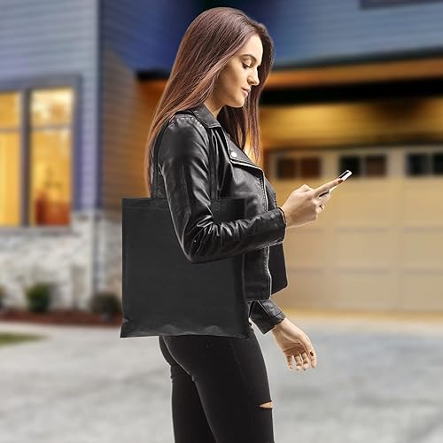 Miniatura 3 de Bolsas de compras reutilizables  Paquete de 25 bolsas reutilizables de tela negra con asas para compras, tiendas minoristas, boutiques, mercancía,