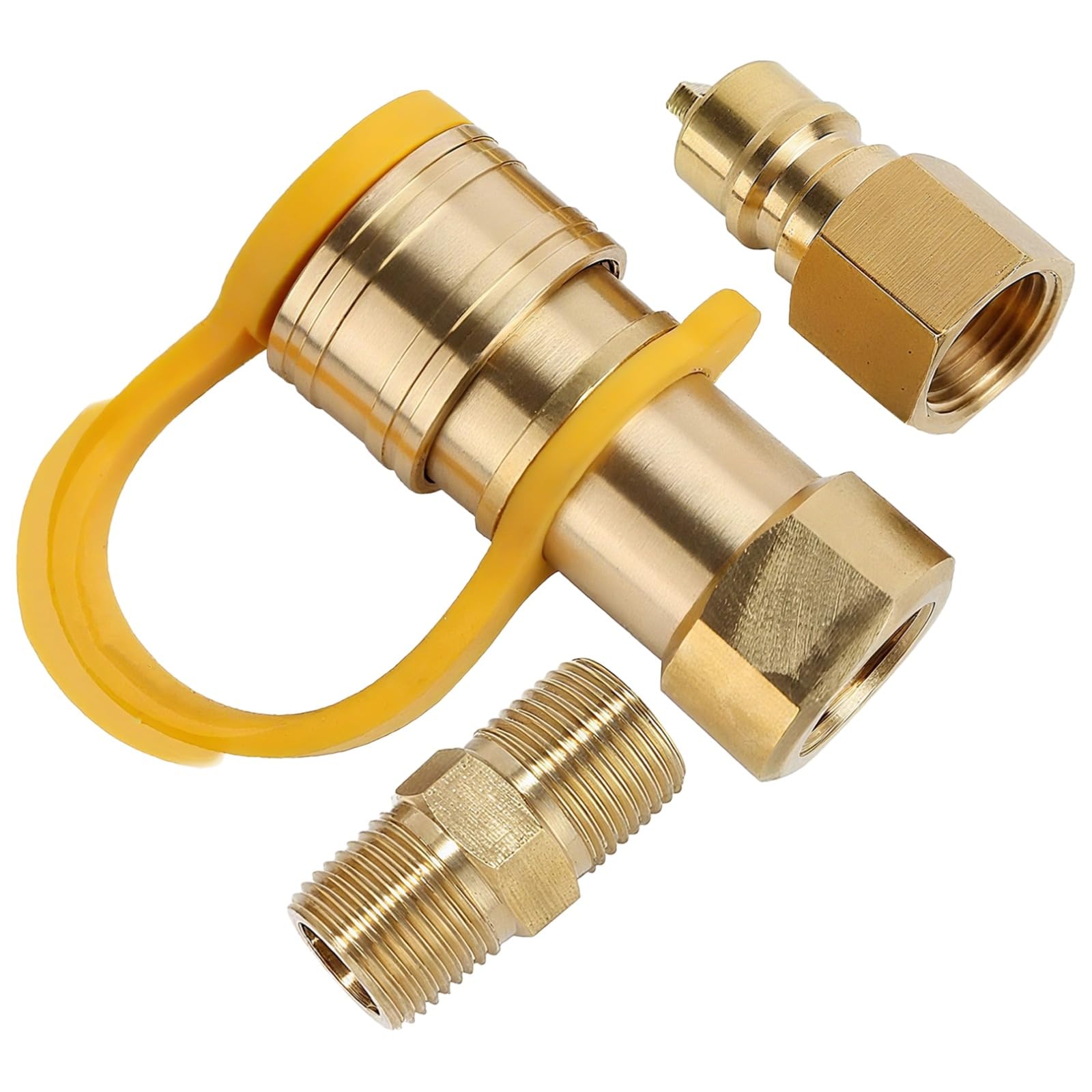 Kit de conexión rápida de propano de 3/8 de latón macizo con válvula de retención para gas