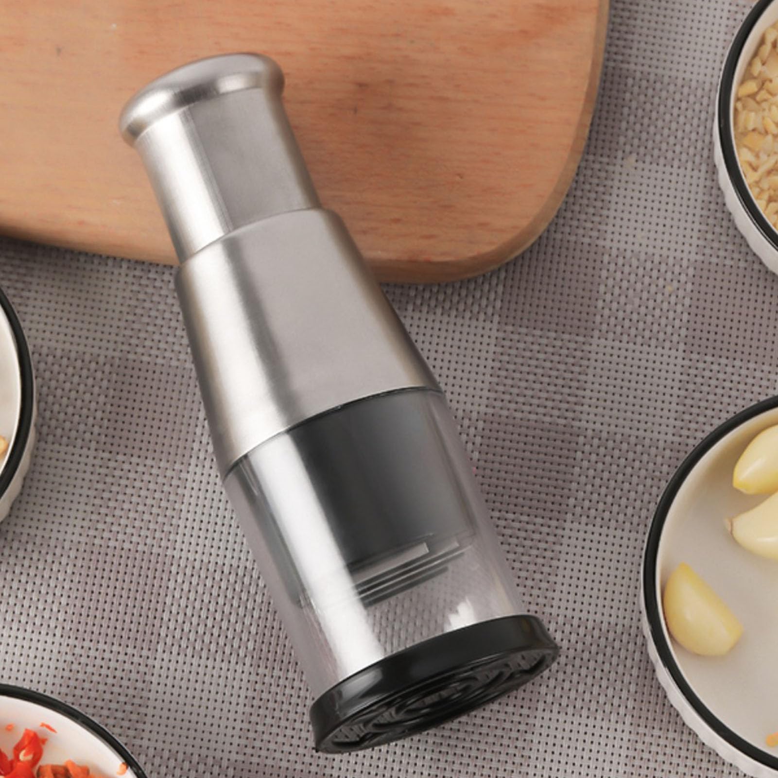 Trita Aglio Manuale In Acciaio - Tritatutto Per Erbe E Noci - Foto 8