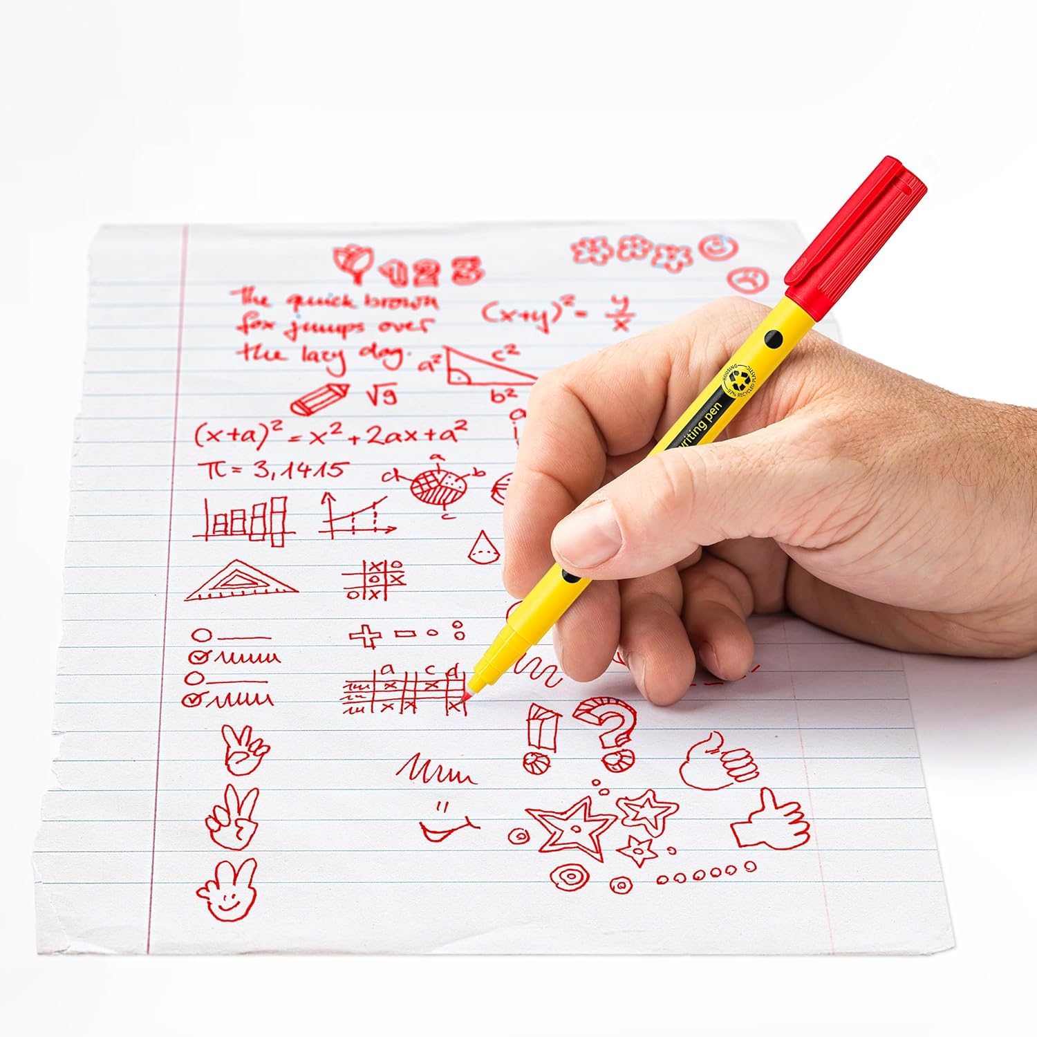 STAEDTLER 307 Noris Writing Pen - Handwriting Pens - 0.6mm Line Width - Ideal for School Work, Office, etc (Red) - Image 4