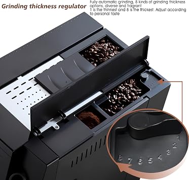 QJRGUY 200W Commercial Automatic Coffee Machine, Espresso Cappuccino Maker, with Independent Milk Froth System, Silver