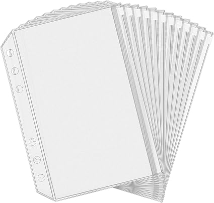 Antner 12PCS A5 Binder Pockets 6 Holes Budget Cash Envelopes for Budgeting, Clear Zipper Folders Planner Inserts Loose Leaf Bags Binder, Waterproof PVC Document Pouch Filing: Buy Online at Best Price in UAE