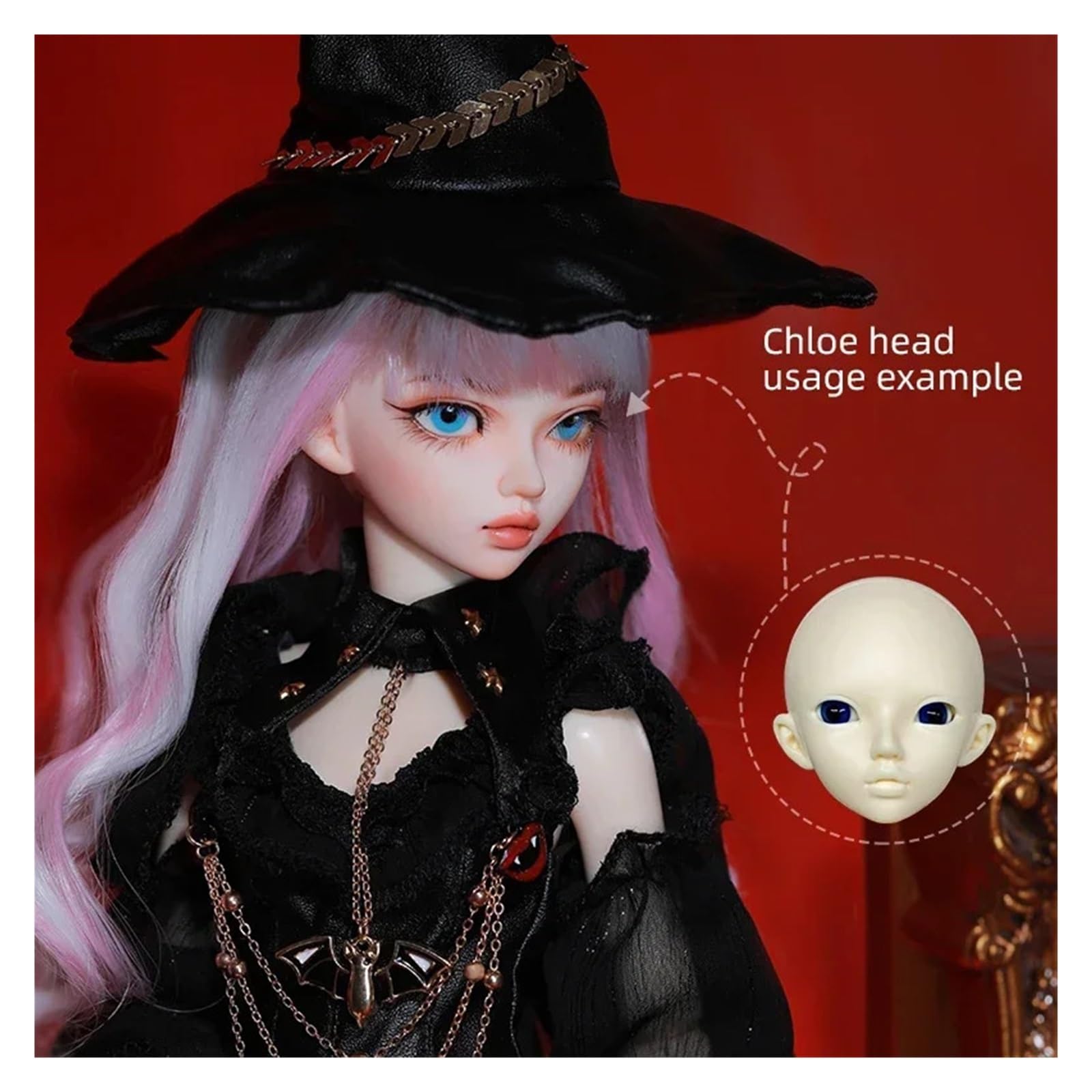Można Wybrać Tylko Lalkę Z Przegubem Kulowym Twarzą Do Góry Zestaw Żywicy MSD BB Fairyland Zabawka Na Prezent Użytku Luodoll(Rena Head,Custom skin color)