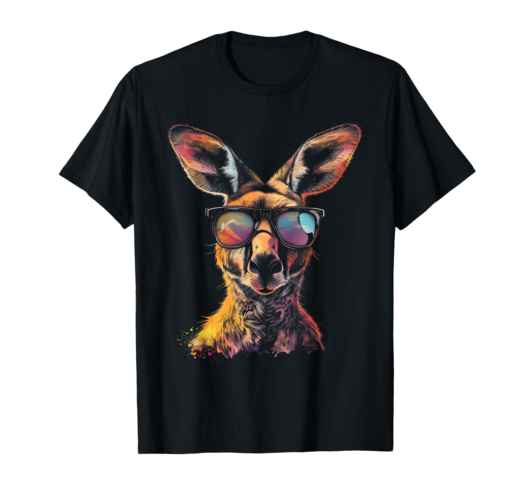 Kangaroo Wearing Sunglasses - Australia Co.Kangaroo Wearing Sunglasses Colourful Funny Animal Australia T-Shirt