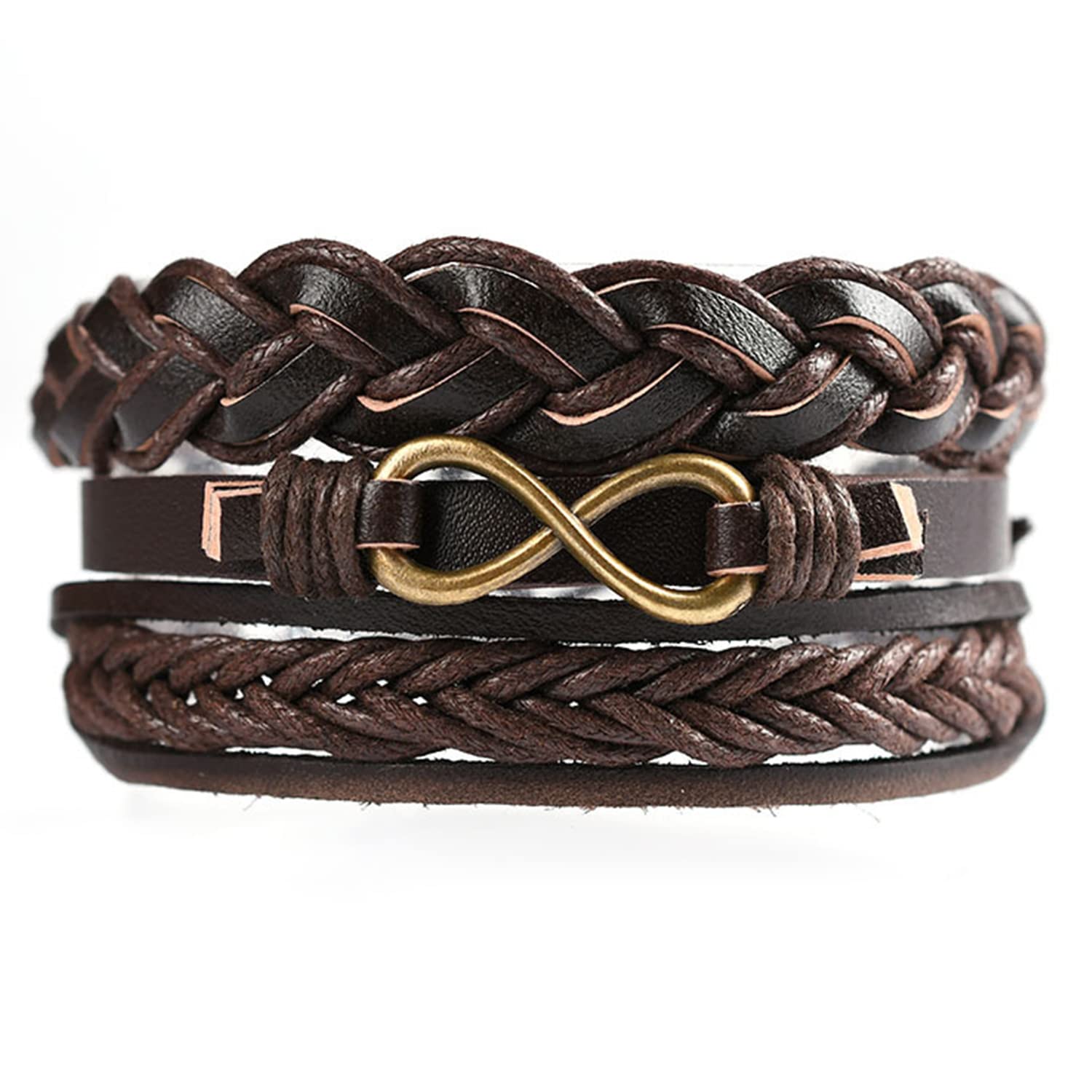 Peora Brown Synthetic Leather Pack of 3 Bracelet Stylish Design Fashion Casual Jewellery Gift for Men & Boys (B0C3V5GWVB) Amazon Price History, Amazon Price Tracker