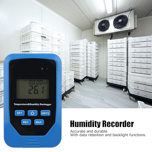 Miniatura 7 de Hyuduo Digital Thermohygrometer Humidity Data Recorder Temperature Humidity Monitor with 80000 Data Storage Backlight Dew Point for Industrial