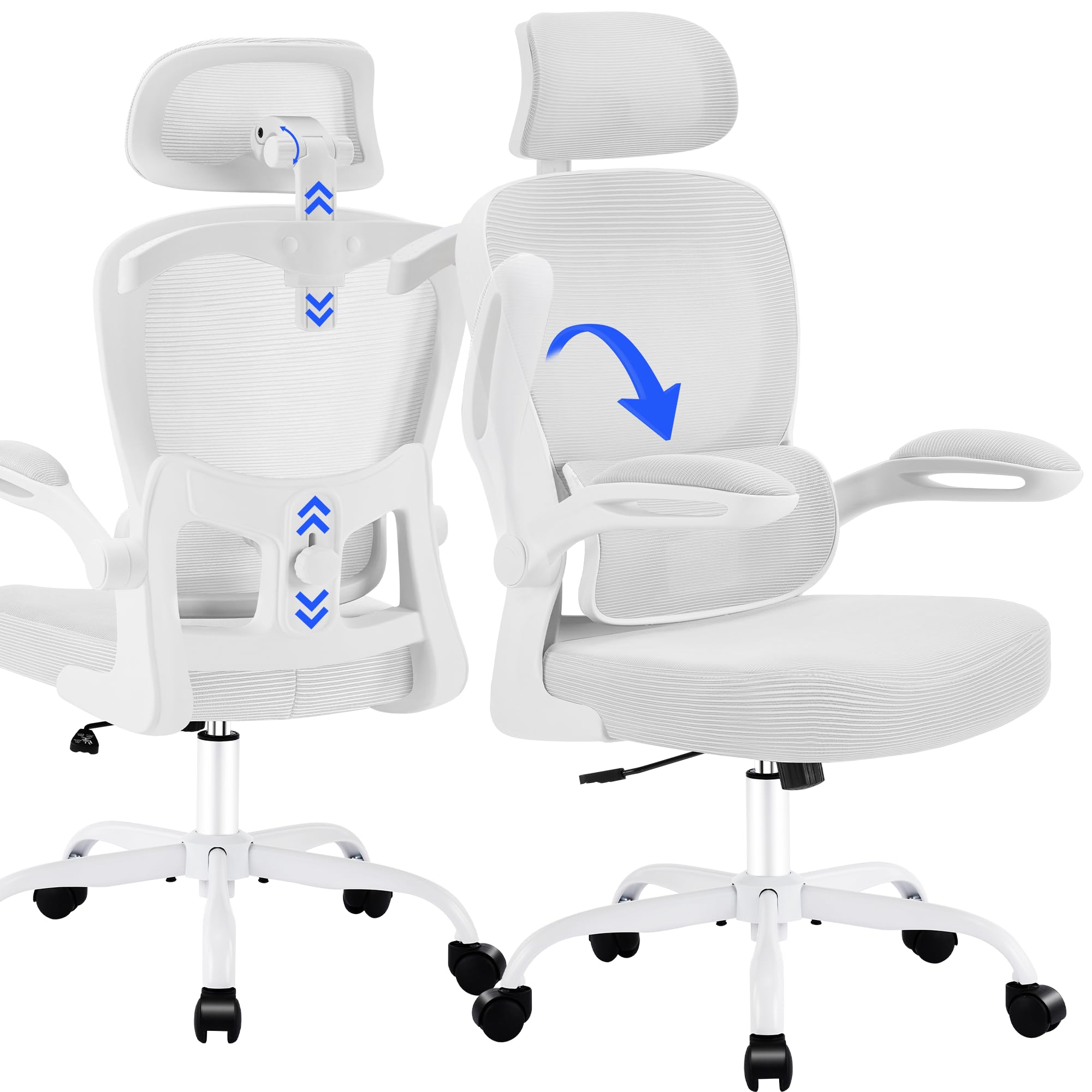 Coscendo Bürostuhl Ergonomisch mit Kopfstütze