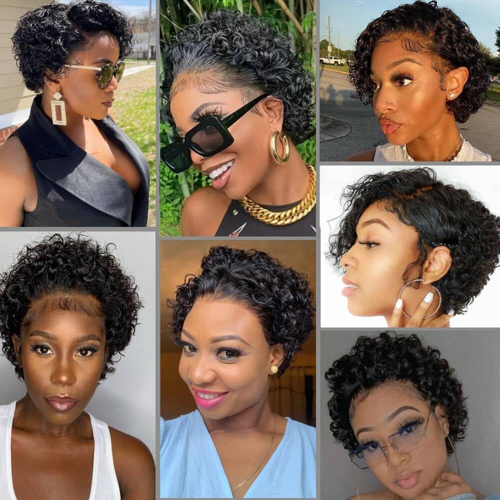 Human Hair Wigs Water Wig 13x4 Frontal Lace Wig 12 Inch 180% Density Lace Front Wigs Human Hair Pre Plucked Wigs for Women - Image 2