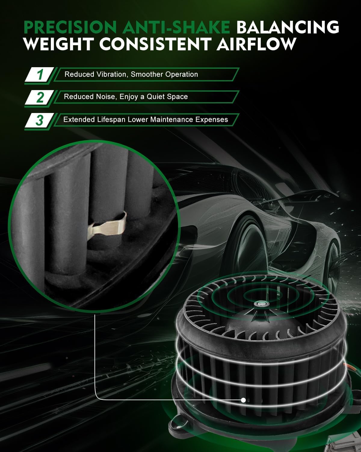 for:-Dodge Dart HVAC Heater Blower Motor with Fan Cage for:-Dodge Dart 2013 2014 2015 2016 1.4L 2.4L Replacement OE# 700315, 68163782AA, 68225055AB, PM4050, 2311894, 76971