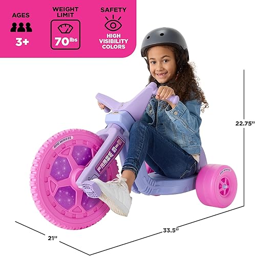 Miniatura 2 de Schylling Big Wheel Dreamer - BWDRM - Triciclo de conducción baja con asiento ajustable para niños en crecimiento de hasta 70 libras. Bicicleta