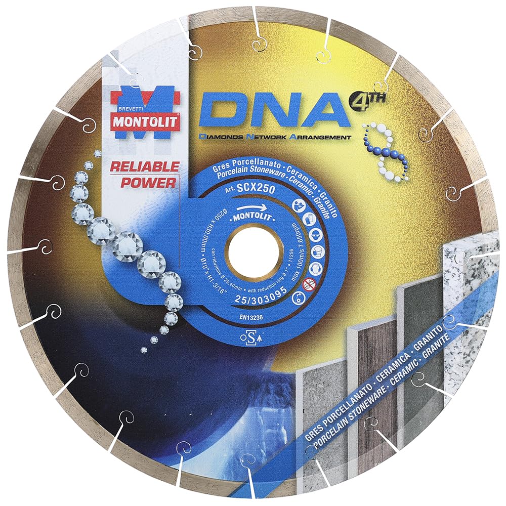 Montolit DNA Gold Line SCX250 250MM 10inch Wet Use Diamond Porcelain Cutting Blade 250MM SCX250IN