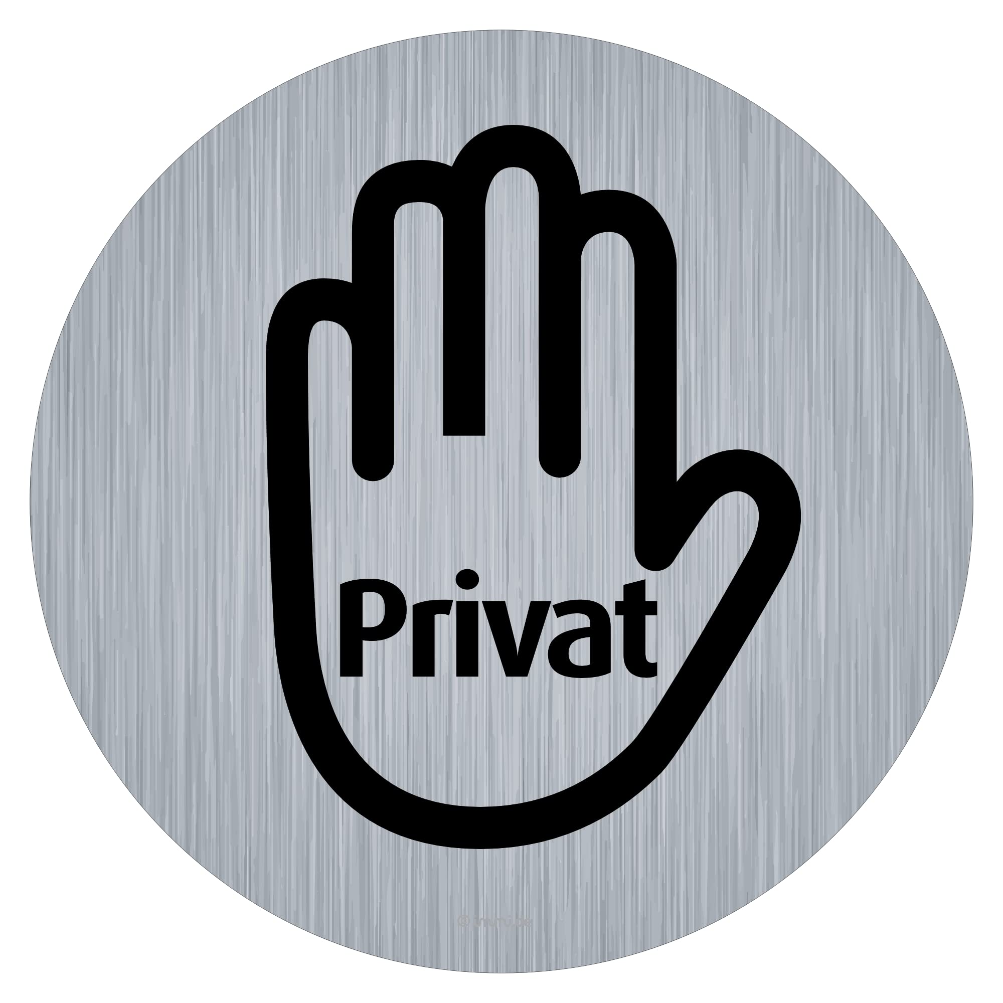 immi Piktogramm Aufkleber, Edelstahl-Optik, 9,5cmØ (Privat - Nicht betreten)
