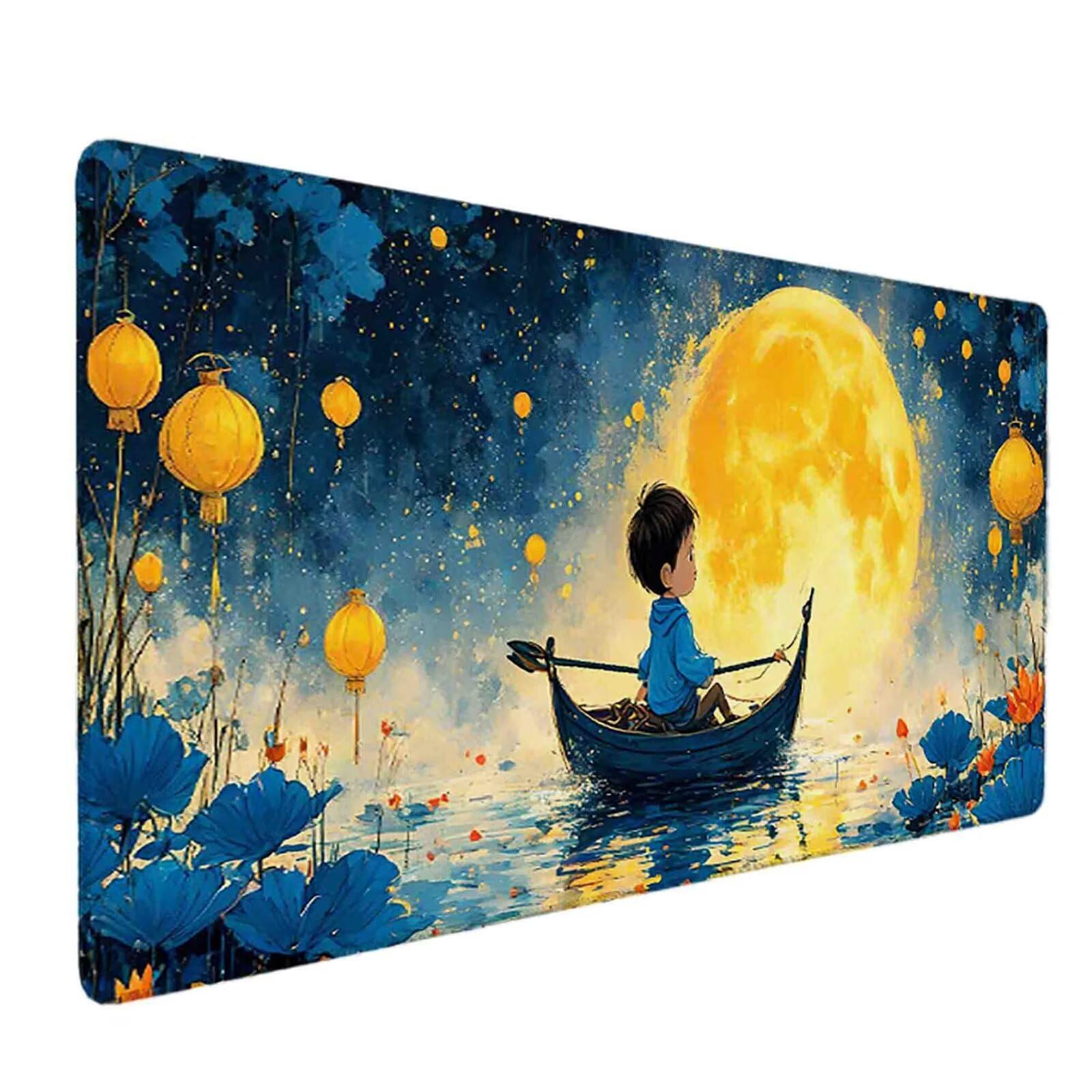 Tappetino Mouse Giallo Mousepad Cartone animato Tappetino Mouse XXL 1200 x 600mm Sottomano Scrivania Grande con Base in Gomma Antiscivolo Accessori per Computer, Migliora Precisione e Velocità r8646