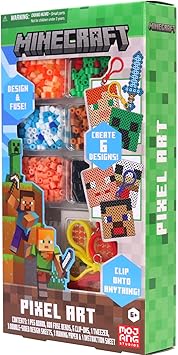 Tara Toys Minecraft Pixel Art Bead Kit 800 Beads, Templates & Pegboards Build Minecraft Pixel Characters & Tools Creative Craft Toy for Kids Ages 6