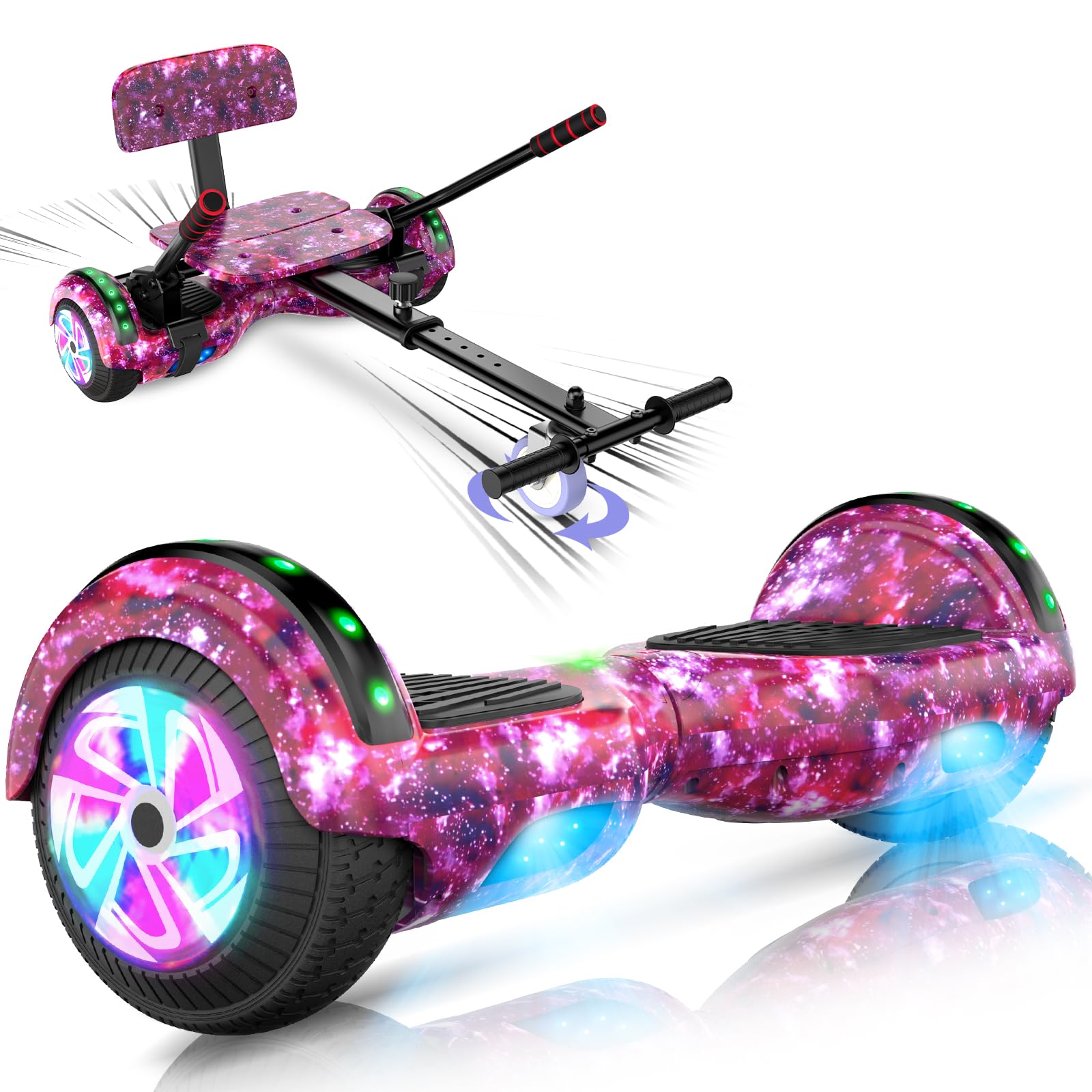 CBD Scooter with Corlorful LED Lights,6.5" Wheels, Dual 300W Motor Scooter for Kids Girls Boys Adults, All Ages