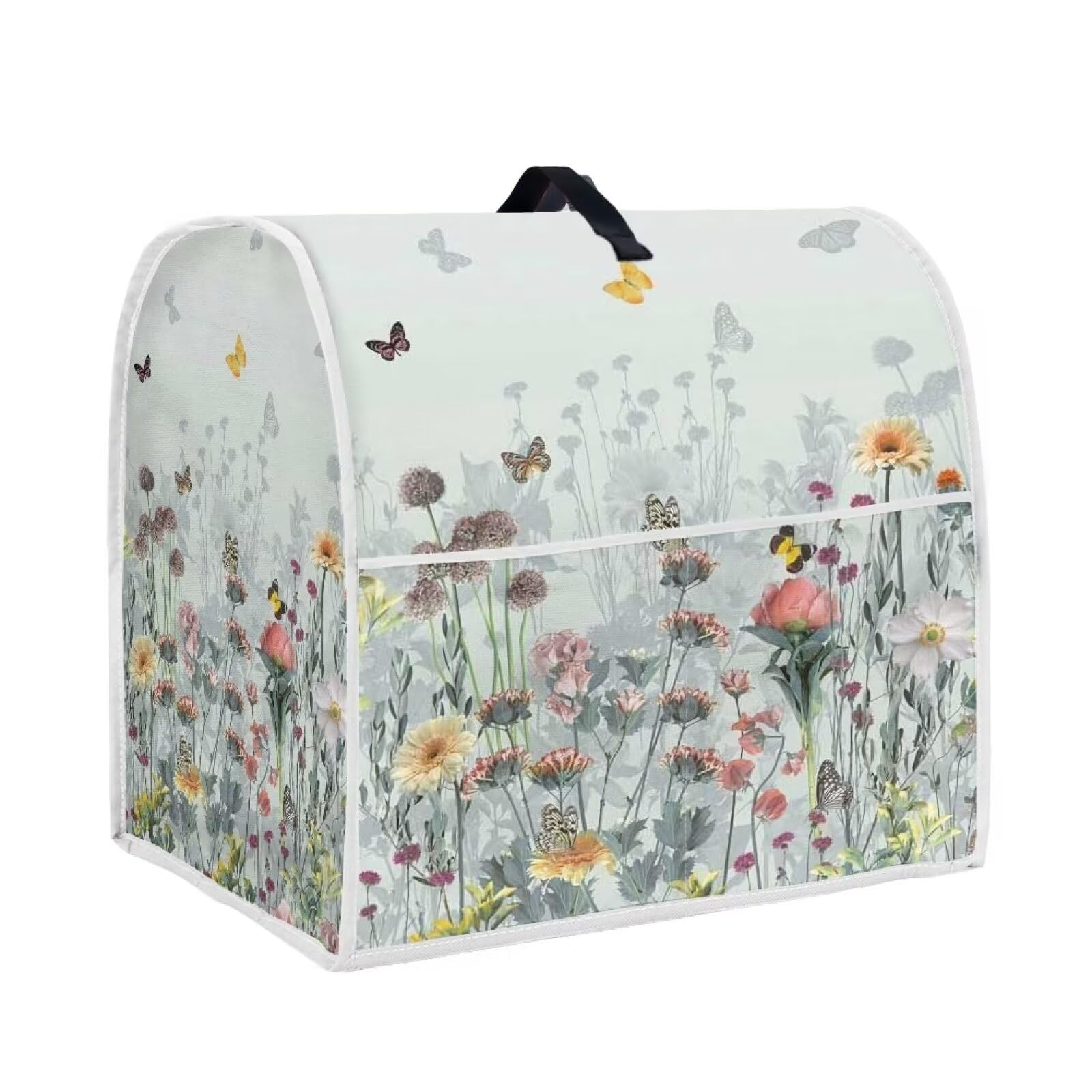 HUISEFOR Floral Mixer Covers for Kitchen Aid 4.5-5 Quart Mixer Dust Cover with Top Handle Dustproof Food Processor Cover Kitchen Appliance Accessories — image 1