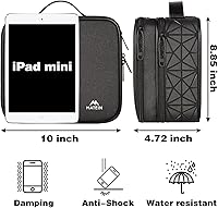 Vista 4 de Bolsa organizadora de cables, almacenamiento electrónico de viaje impermeable con ajustable, a prueba de golpes, portátil, de doble capa, bolsa