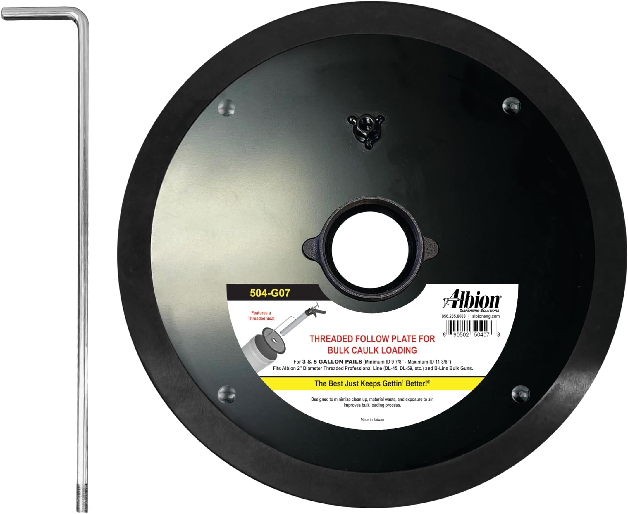 Engineering 504-G07 Threaded Follow Plate for 5 Gallon Pail