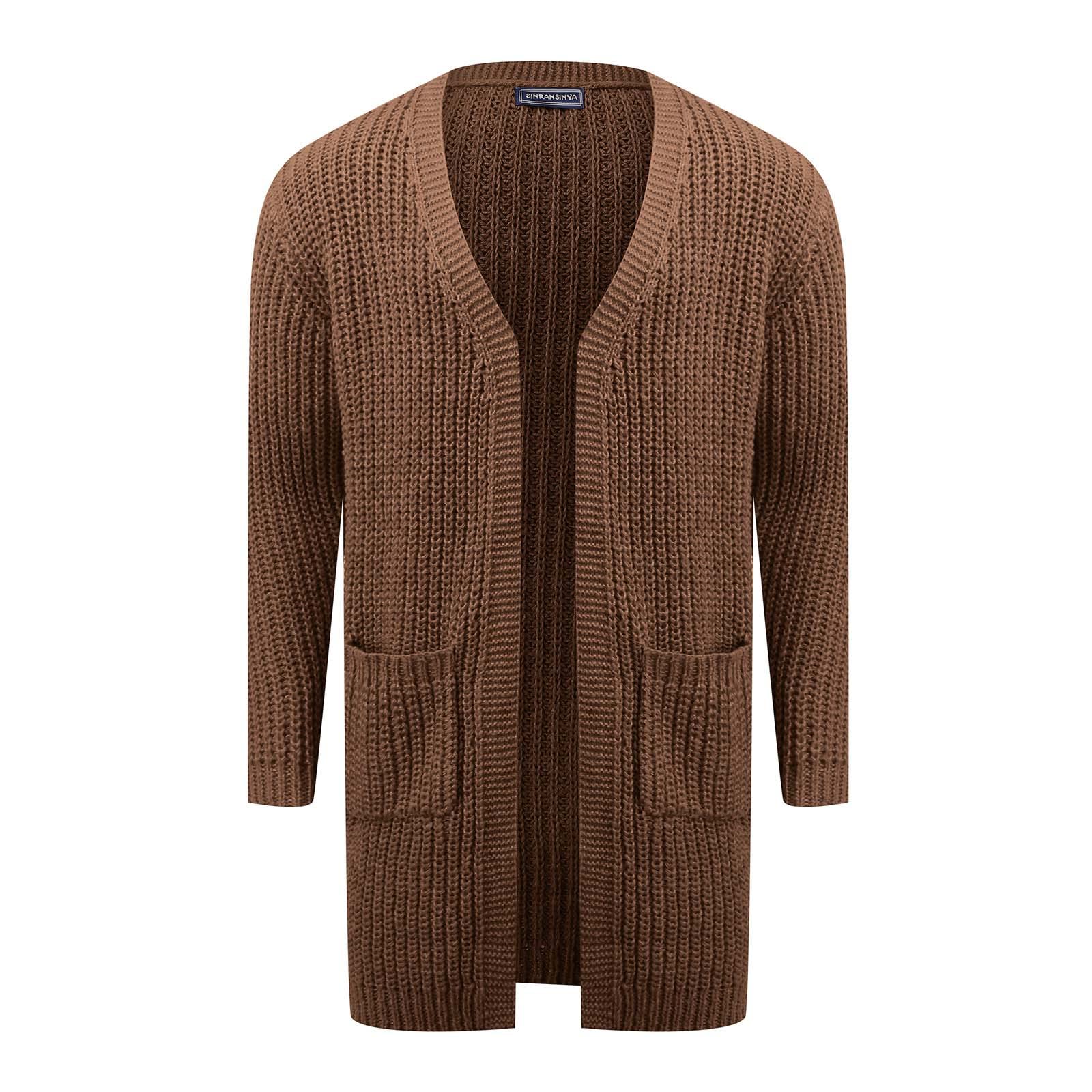 Cardigan Punto Hombre, Chaqueta De Punto Elegante Hombre Cuello V Cierre De Botones Y Bolsillos Para Chaqueta Primavera Y Otoño Cómodo Suave Abrigo Casual Moda Para La Moda Diaria Y Comodidad