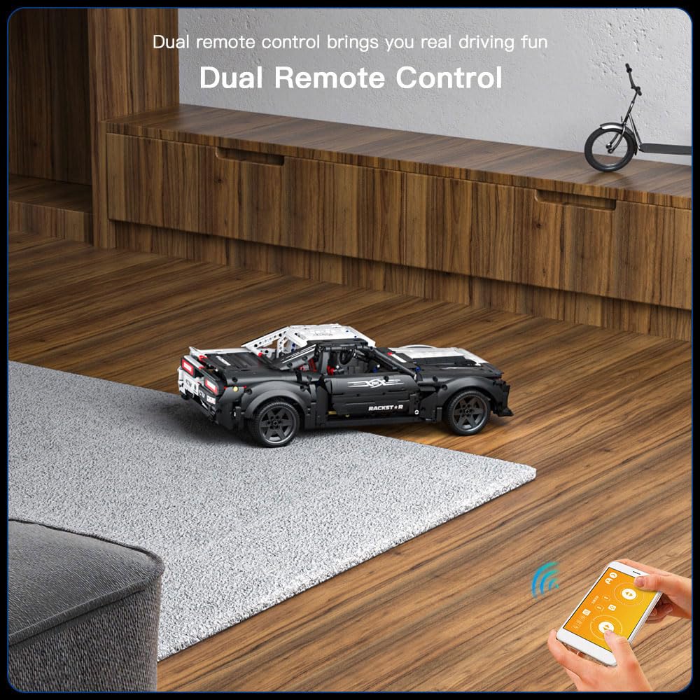 Mould King 13128 Jeu de Construction de Voiture Demon Télécommande Maquette Voiture de Voiture Kit Briques de Construction Idée Cadeau pour Garçons (1678 Pièces)