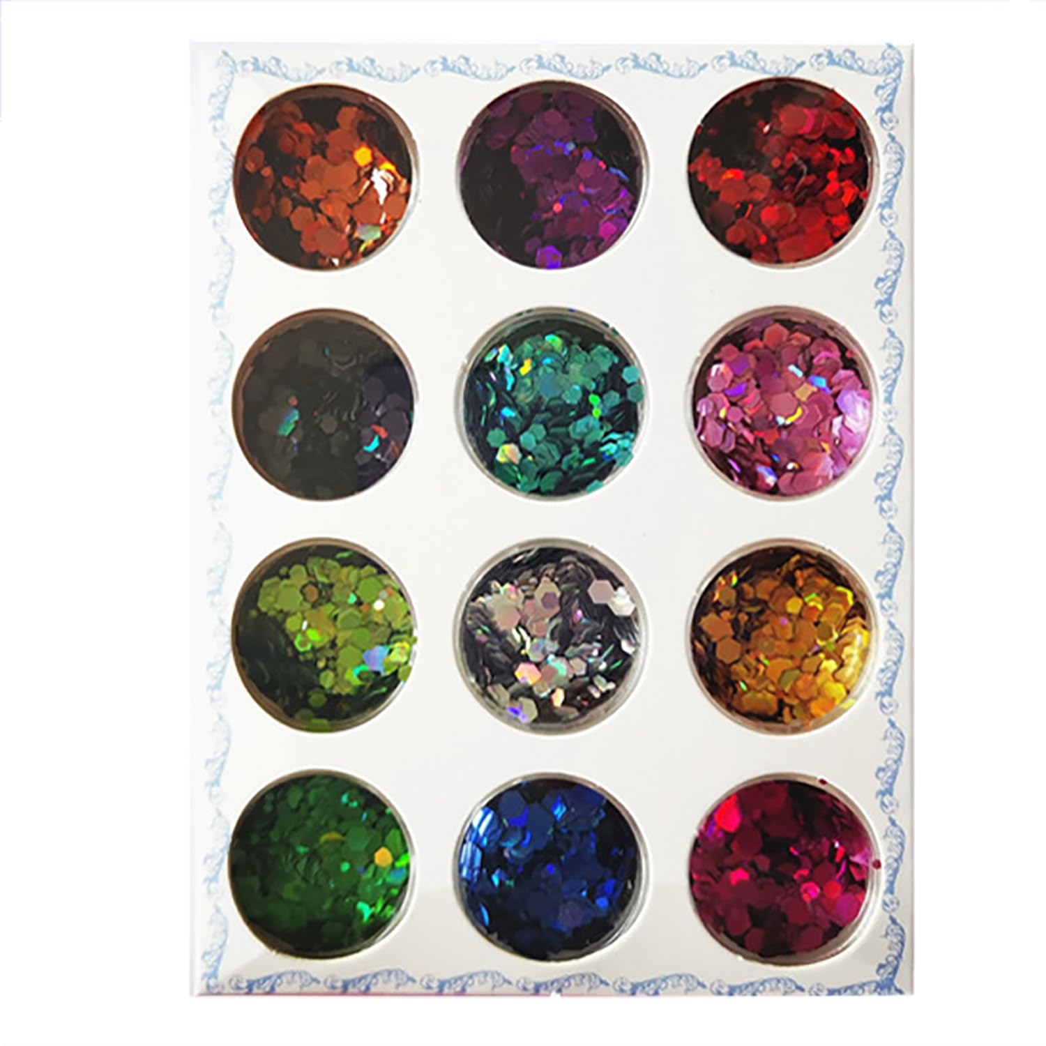 SHUBEIEUMI Purpurina Polvo, 12 Colores para Glitter Maquillaje, Para Uñas, Sombra de Ojos, Festival Purpurina, Cara Maquillaje Pelo y Manualidades Brillante Decoración