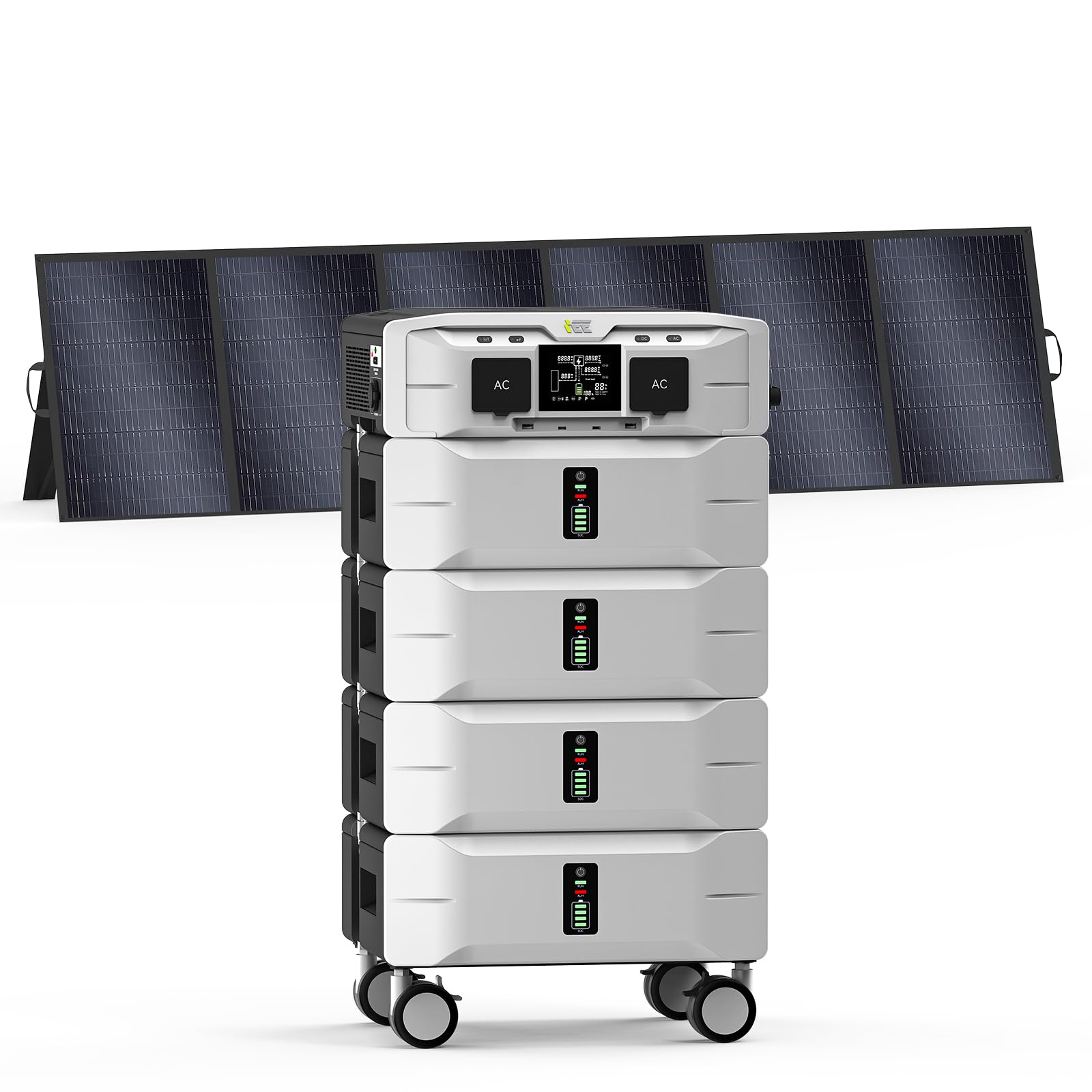 IEE 10 24kWh Portable Power Station SP5000 with 500W Solar Panel 120 240V Solar Generator 5000W Peak 9000W