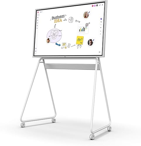 Miniatura 2 de Vibe 55'' Interactive Whiteboard Portable Stand, Four Lockable Wheels, Sleek Design for The Modern Office or Classroom (White)