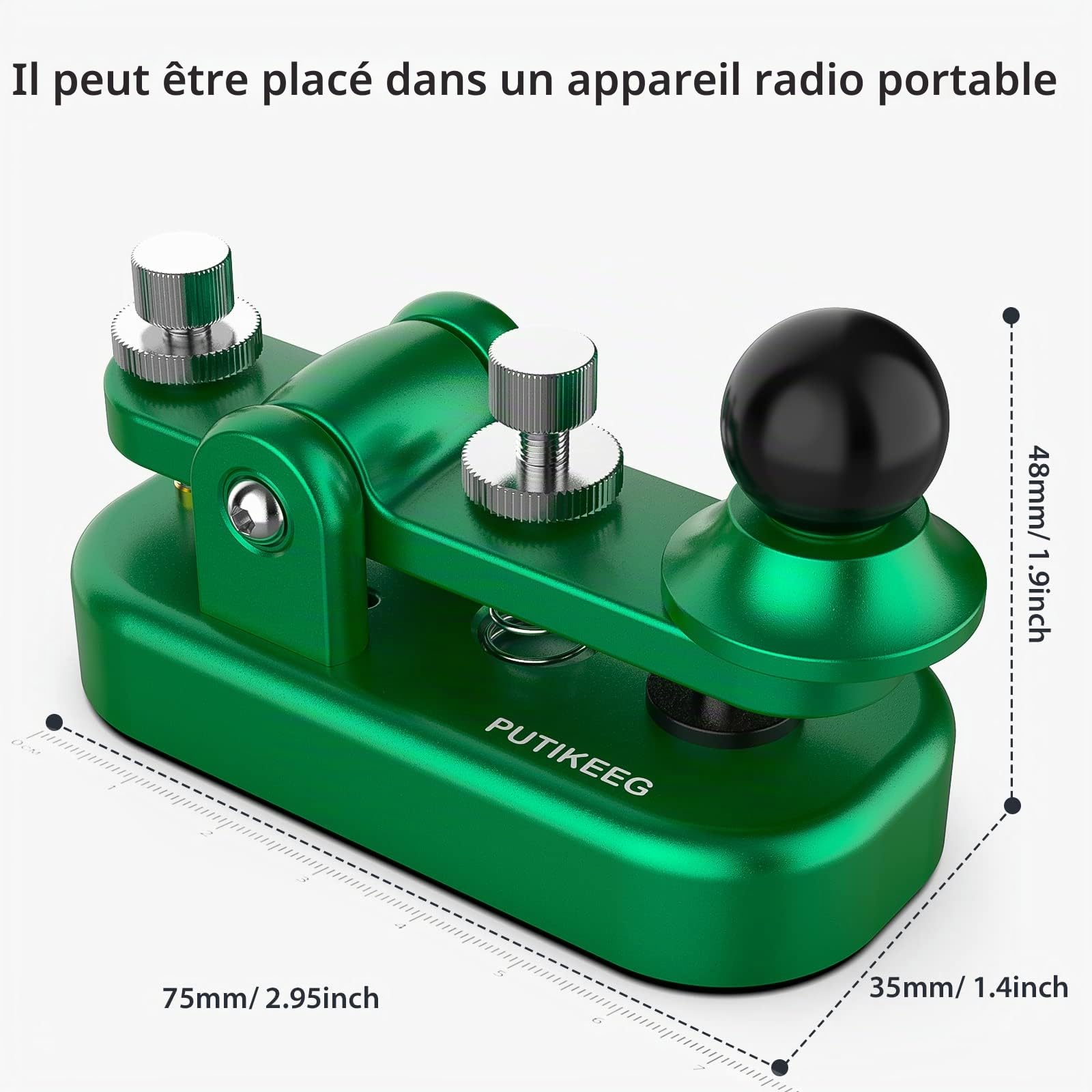 Putikeeg CW Clé Morse,clé télégraphique CW Keyers,télégraphe clé,clé Morse,clé de Code Morse Droite,Transmetteur de Code Morse,manipulateur Morse