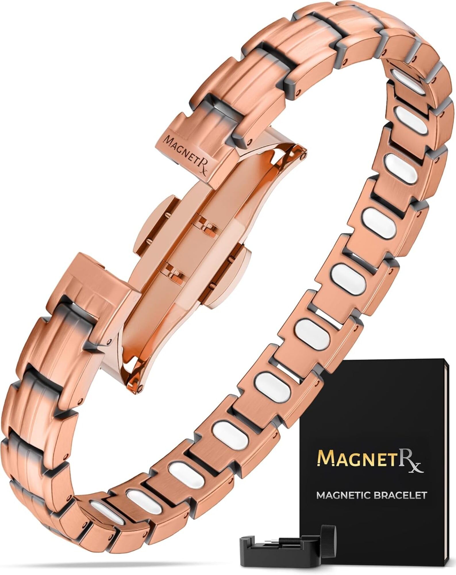 Pure Copper Magnetic Bracelet - Magnetic Copper Bracelets for Men - Adjustable Length with Sizing Tool