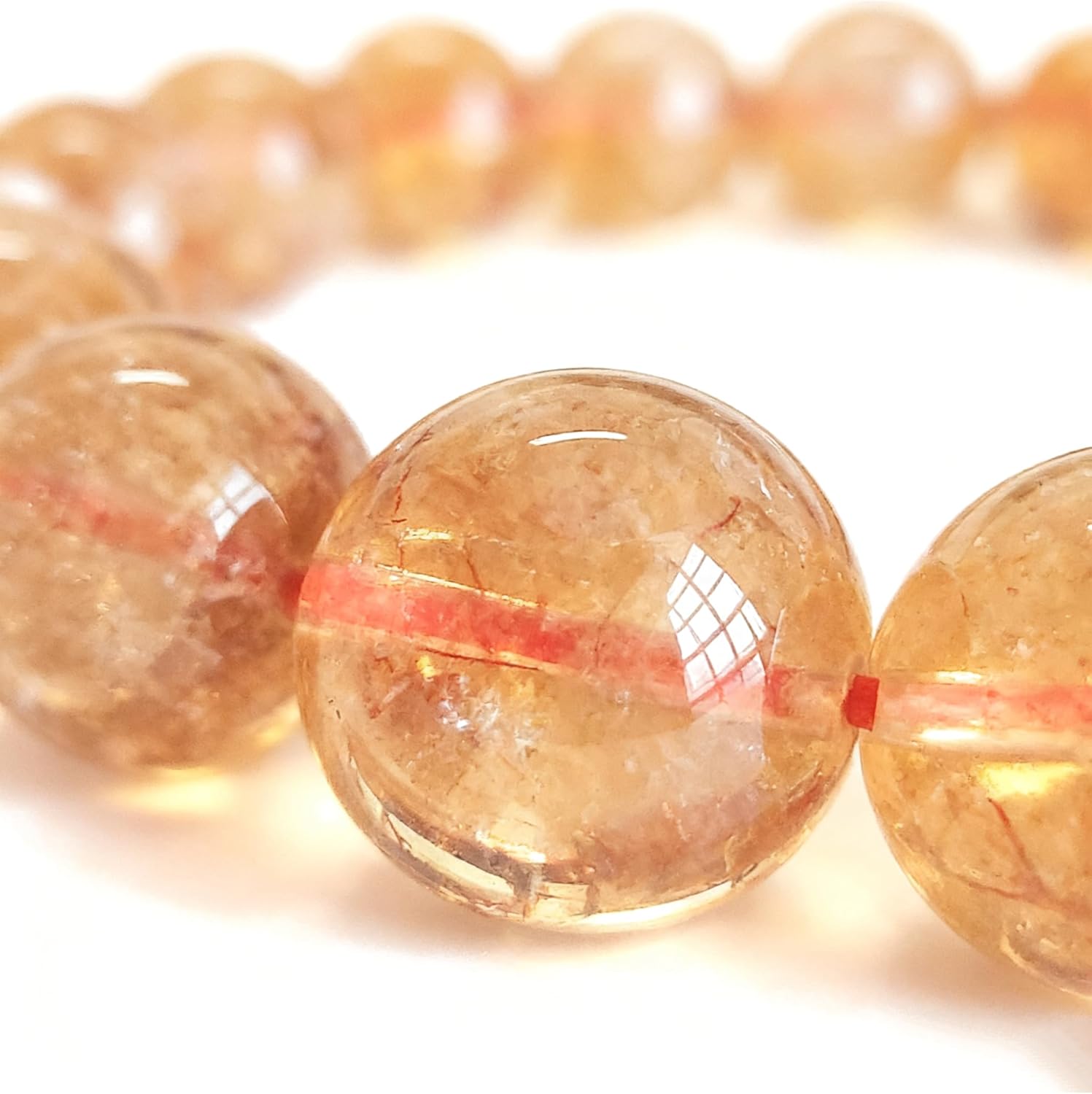 Silan's Natural Yellow Phantom Quartz Bracelet with Lucky Card, Golden Crystal Stretch Gift for Women, Elastic Adjustable Healing Jewelry - Image 3