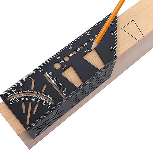 Regla de medición de tamaño cuadrado para carpintería de aleación de aluminio, herramienta de medición de ángulo de inglete 3D, regla de diseño de