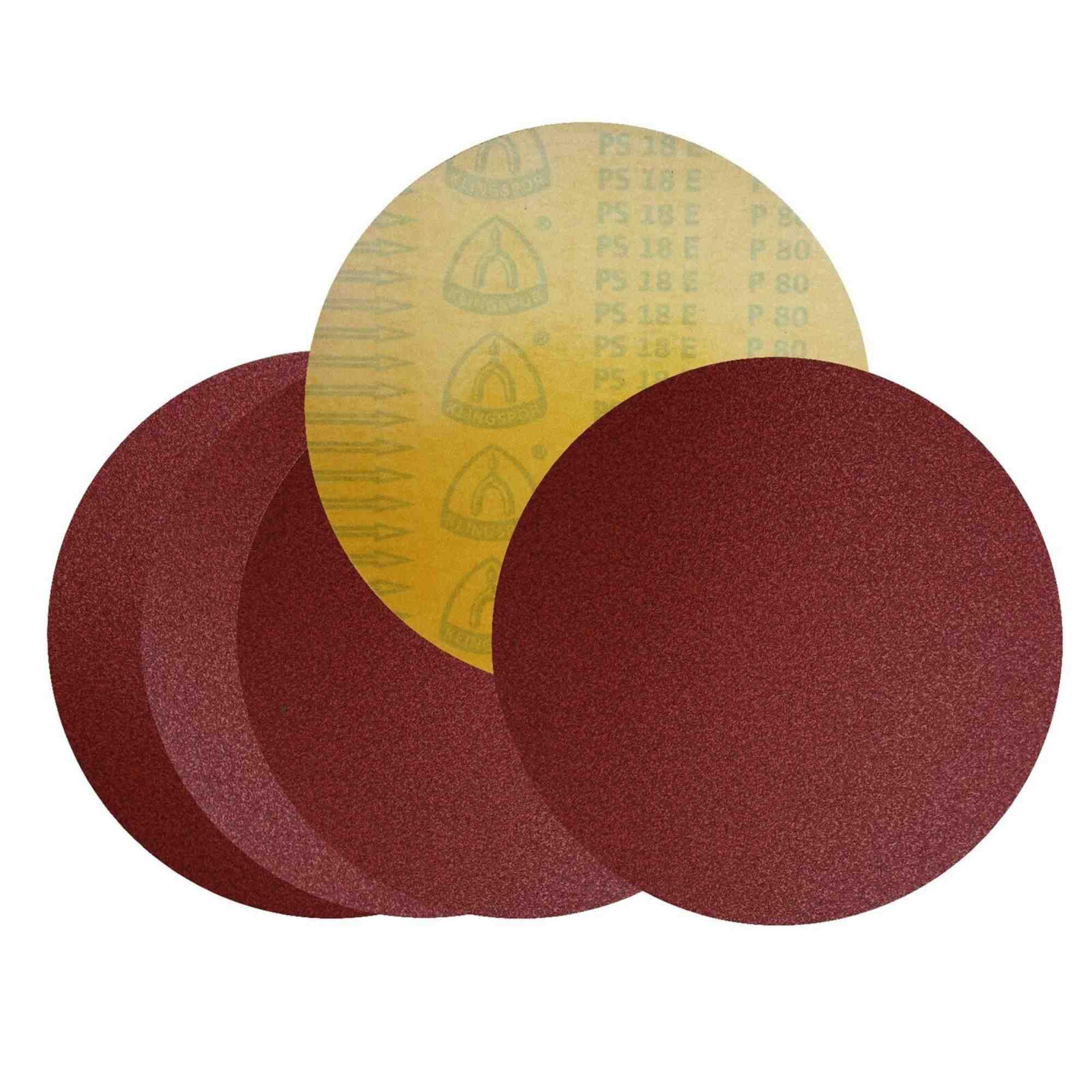 Klingspor PS 18 E Schleifscheibe Selbstklebend, 300 Mm, Ungelocht, Körnung 100 – 5 Stück, Für Weichholz