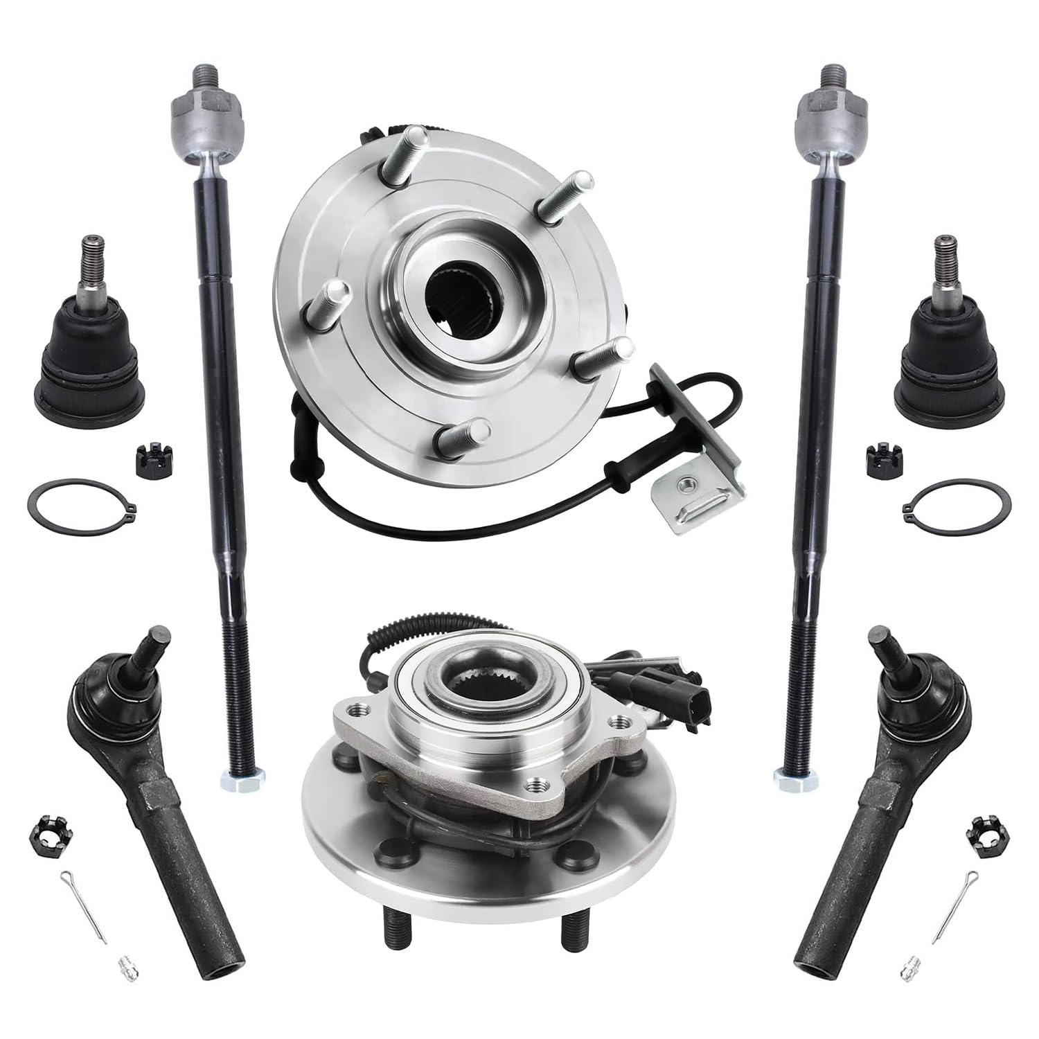 Detroit Axle - Front 8pc Wheel Bearing Hubs Kit for 2012-2018 Grand Caravan