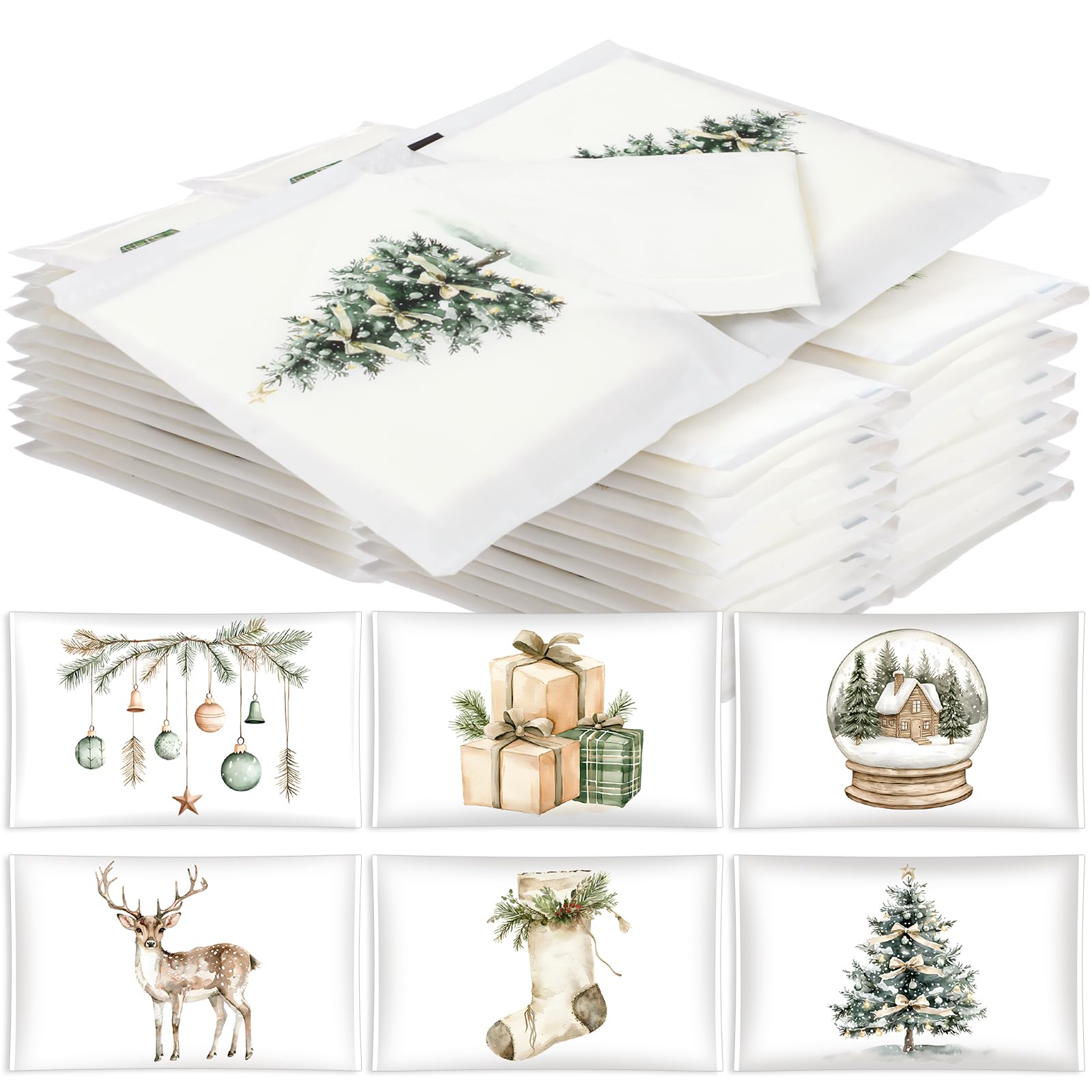 24 Packs Christmas Pocket Tissues Individual Travel Tissue Packs