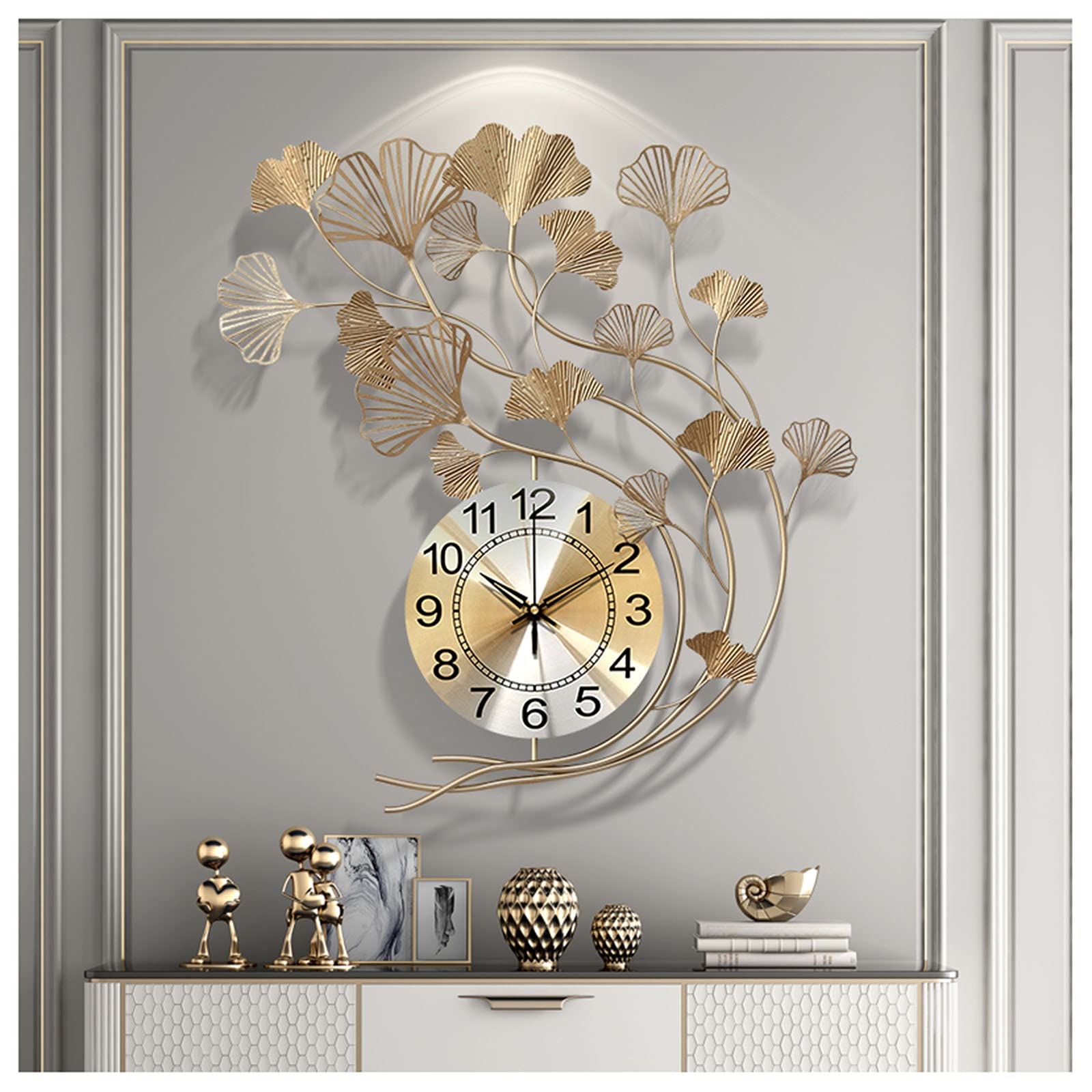 Amazon.co.jp: リビングルームとベッドルーム用の大型金属時計、モダン