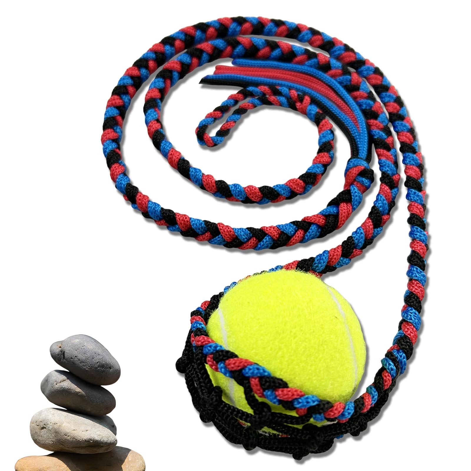 Handwoven Paracord Shepherd Sling – 6-Strand Braided Traditional Throwing Sling for Tennis Balls, Smooth Stones, Outdoor Skill Practice & Historical Recreation