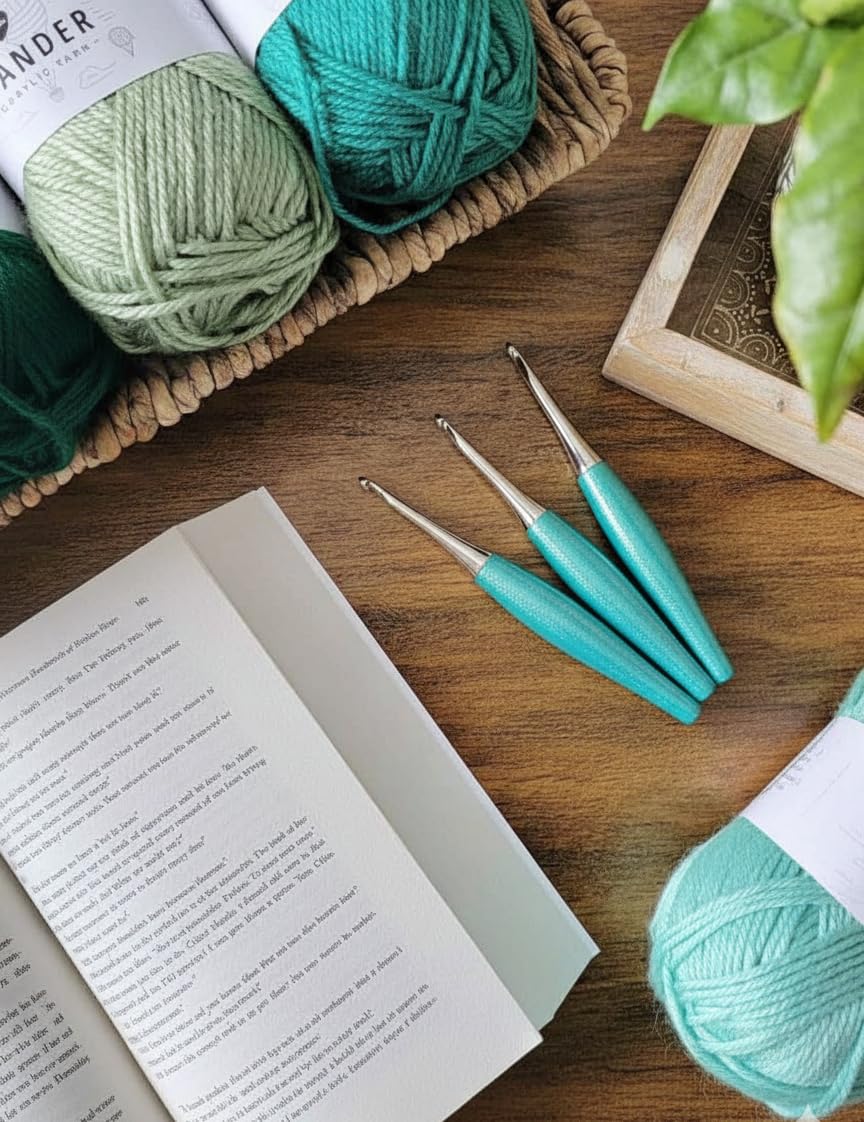 Furls Crochet Odyssey Haken, Mintgrün, vernickelte Spitze für müheloses
